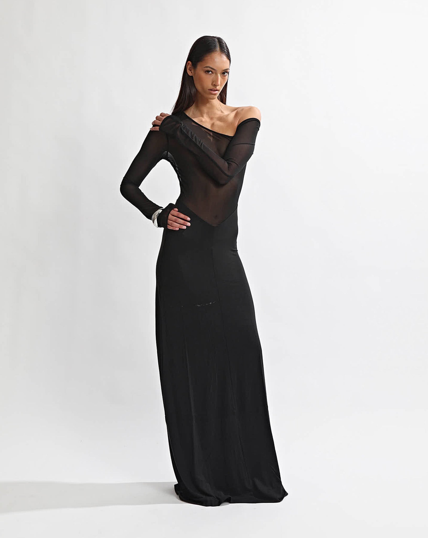 Blane Mesh Maxi Dress Black