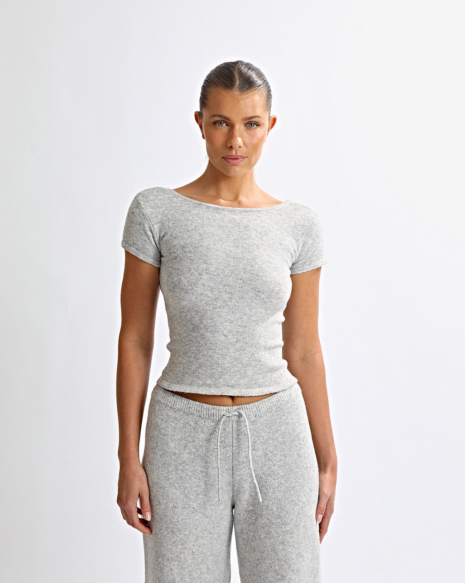 Leo Knit Tee Grey Marl