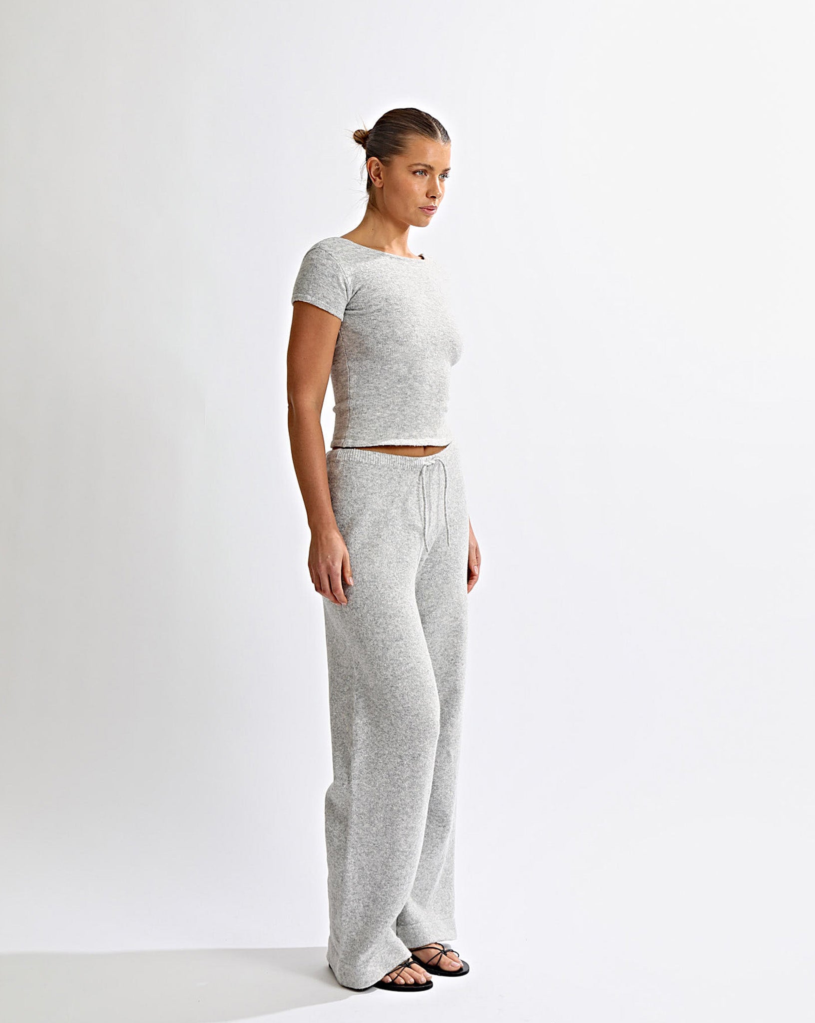 Leo Knit Tee Grey Marl