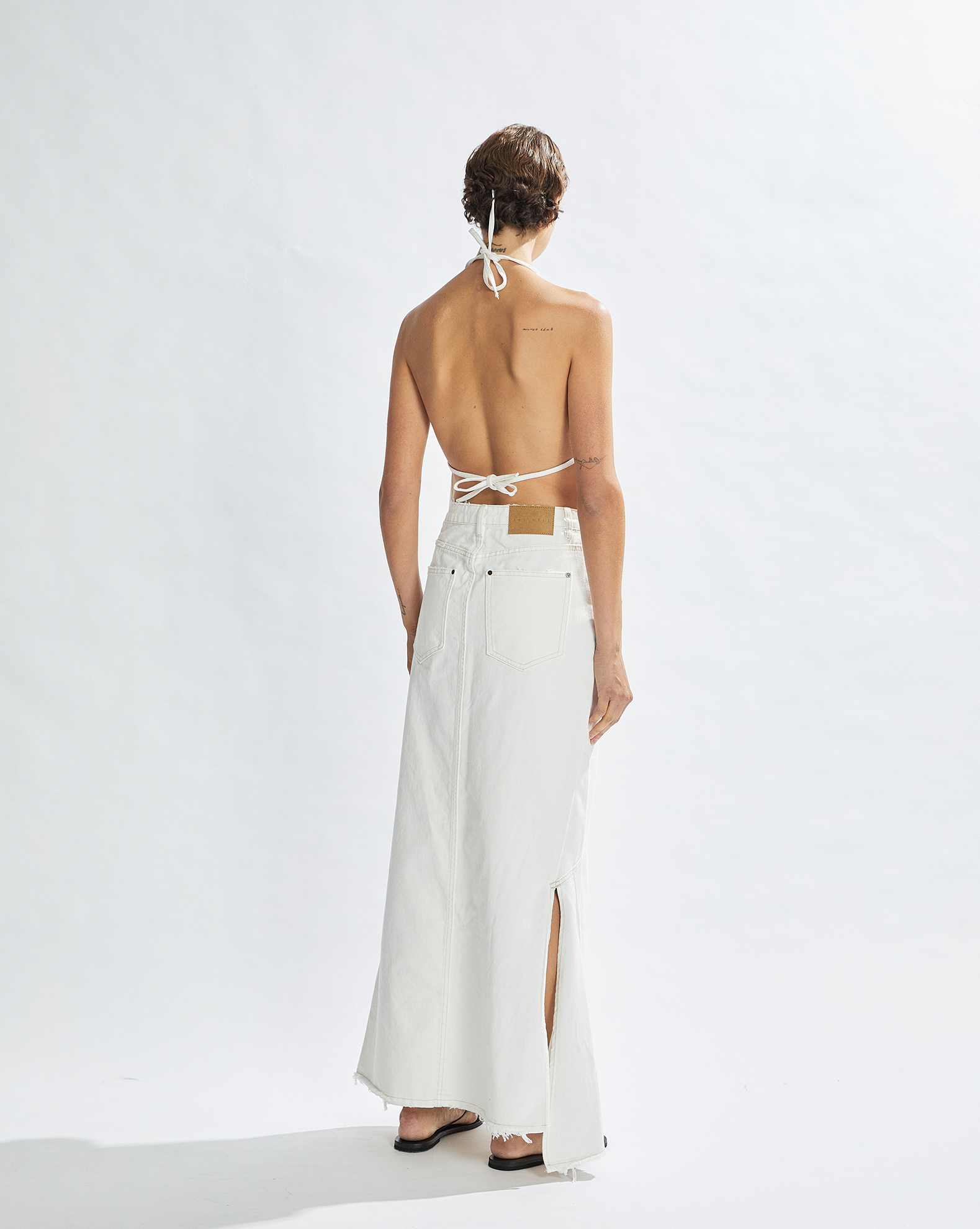 Harley Denim Halter Top White