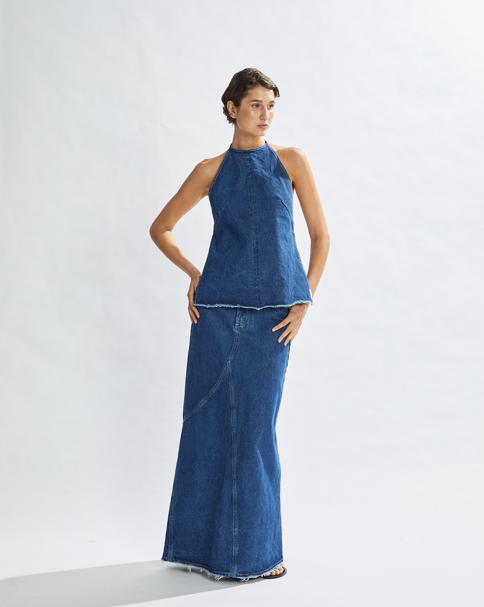 Harley Denim Halter Top Vintage Blue