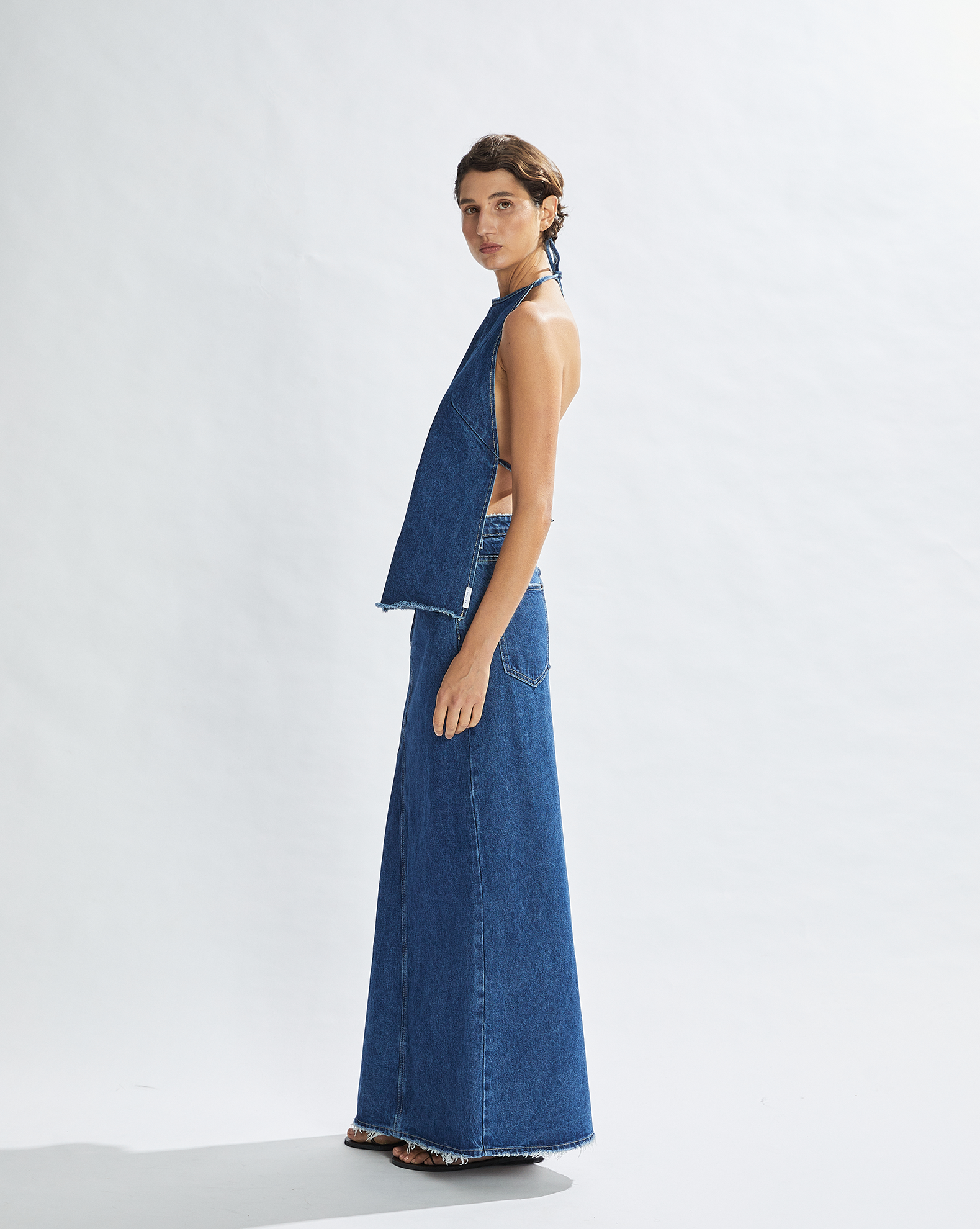 Harley Denim Halter Top Vintage Blue