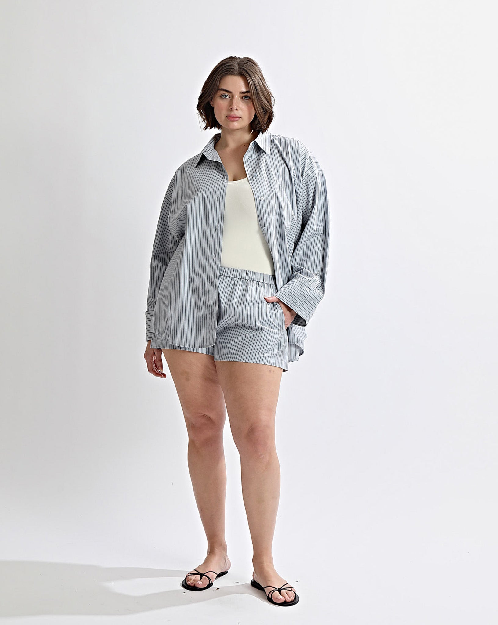 Rowan Shirt Grey Stripe