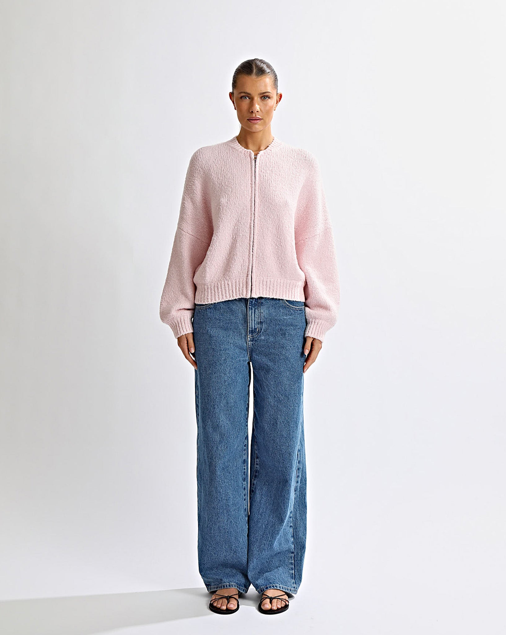 Elliot Knit Zip Jumper Pink