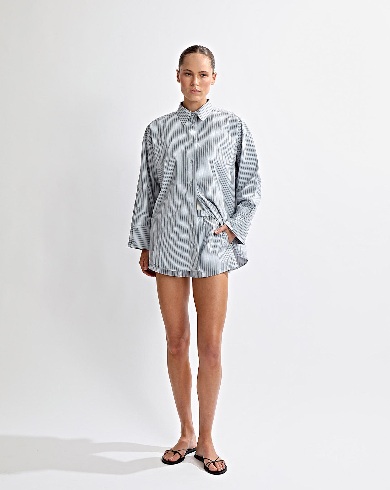 Rowan Shirt Grey Stripe