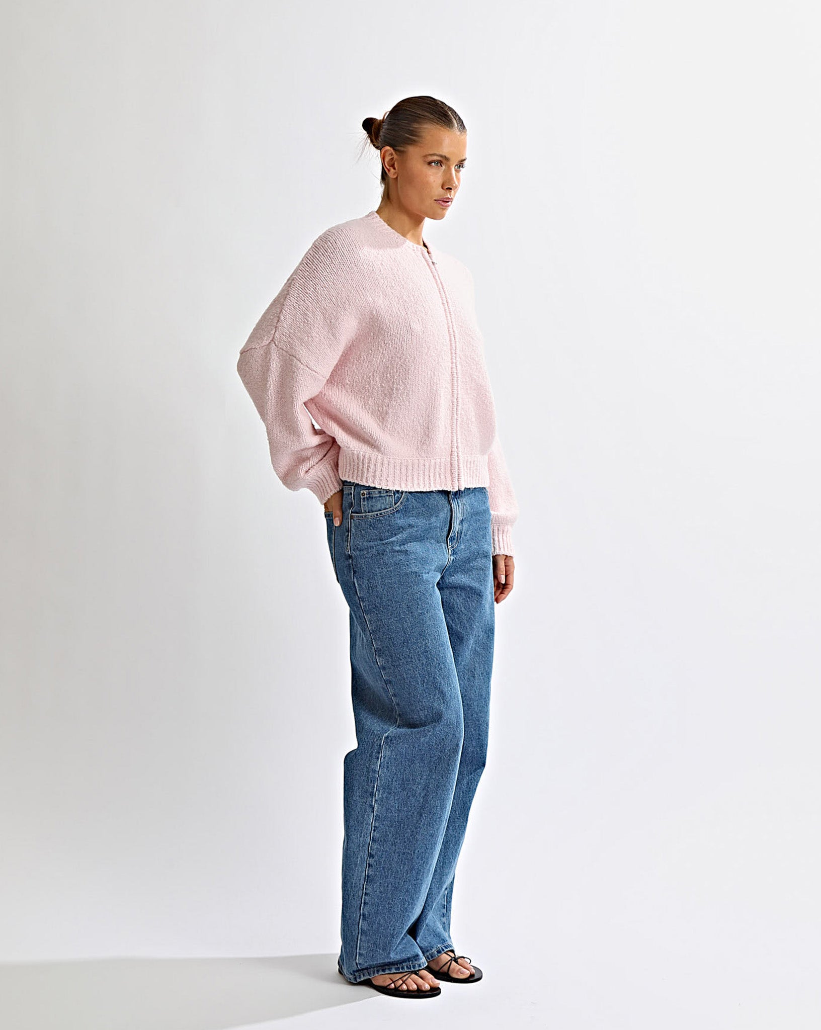 Elliot Knit Zip Jumper Pink