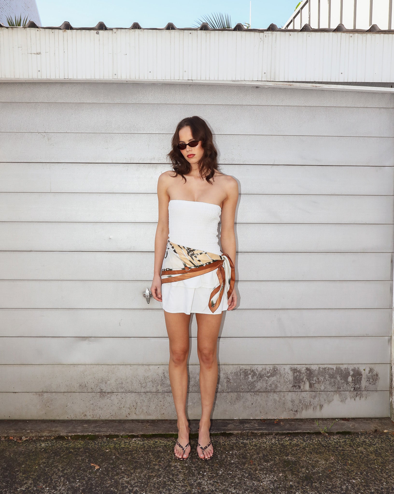 Evie Strapless Dress Off White