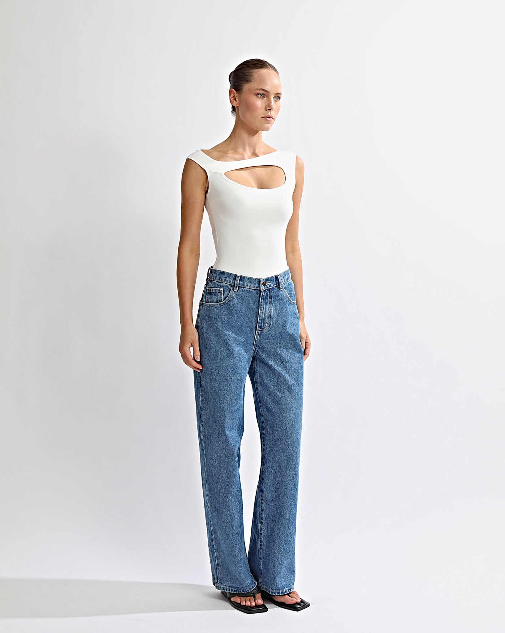 Amelia Asym Tank White