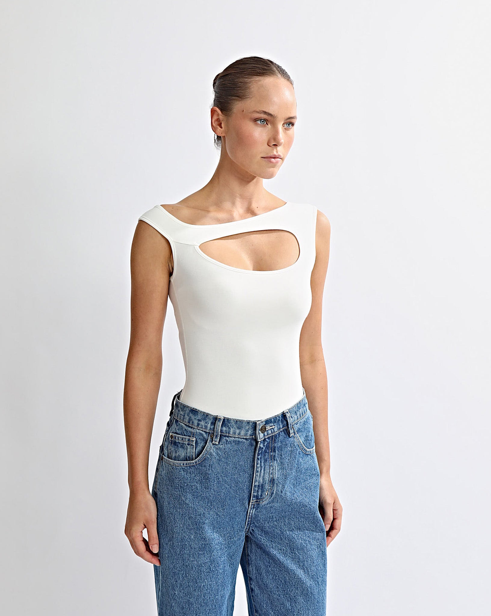 Amelia Asym Tank White