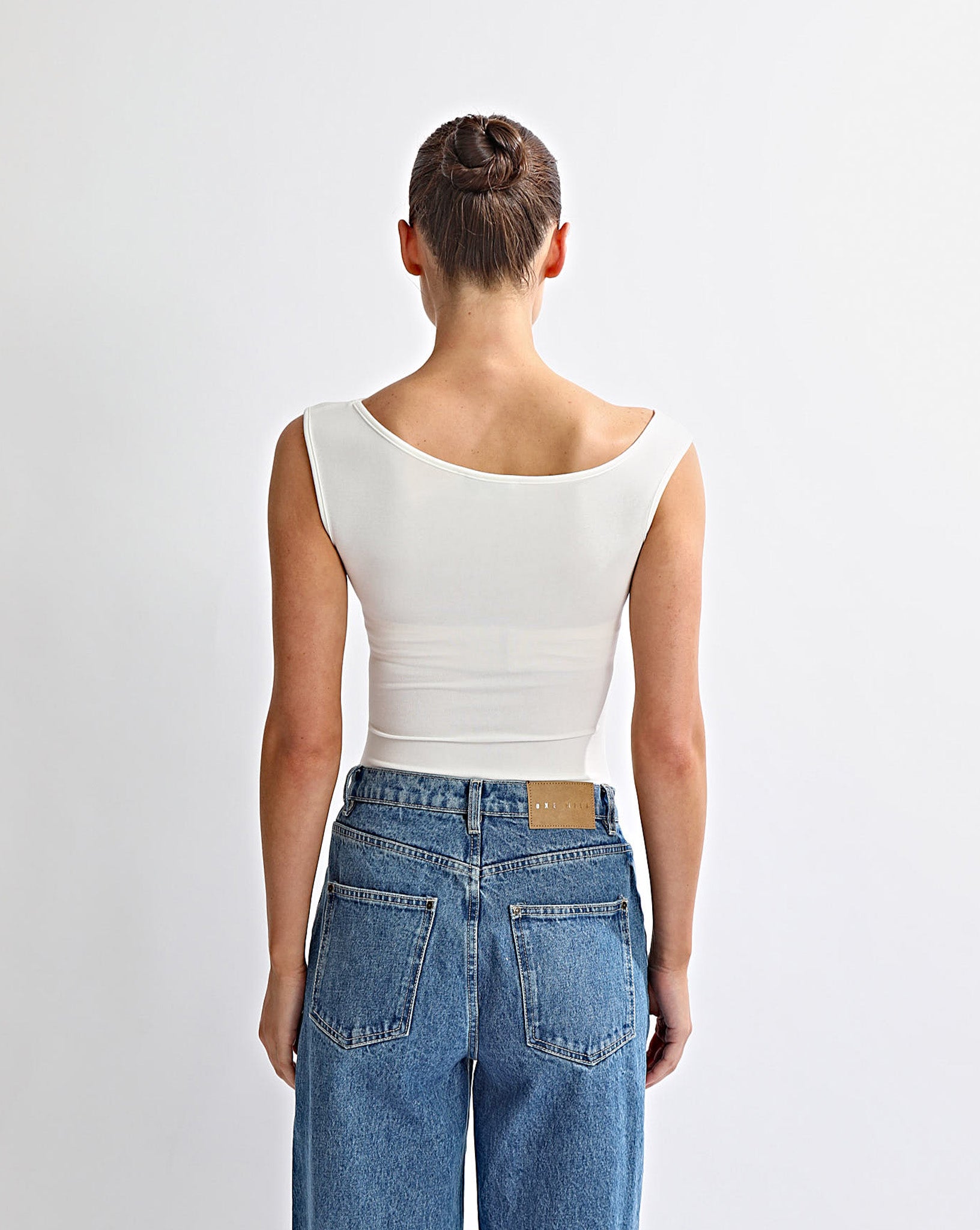 Amelia Asym Tank White