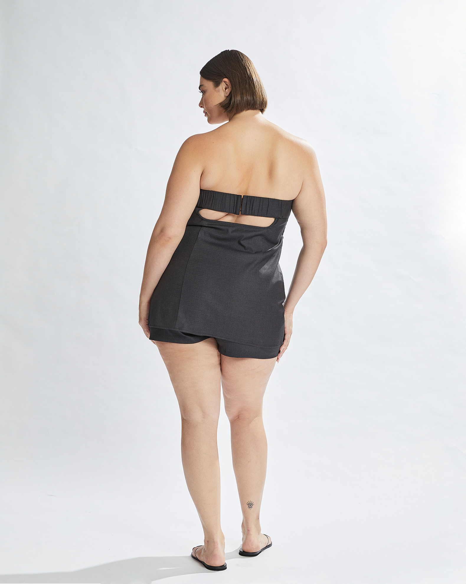 Benny Strapless Top Dark Grey