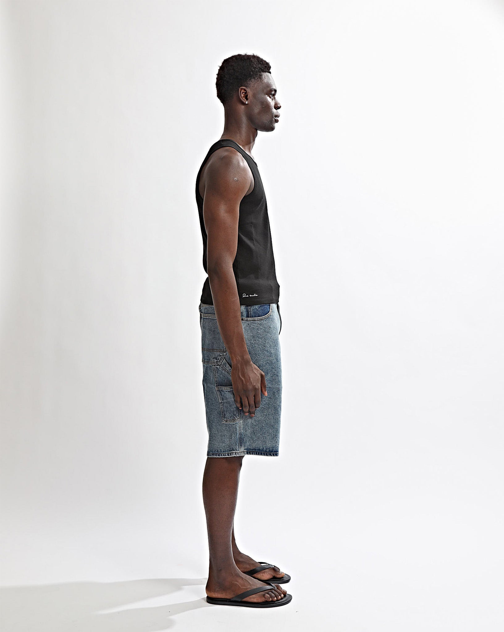 Elijah Rib Tank Black