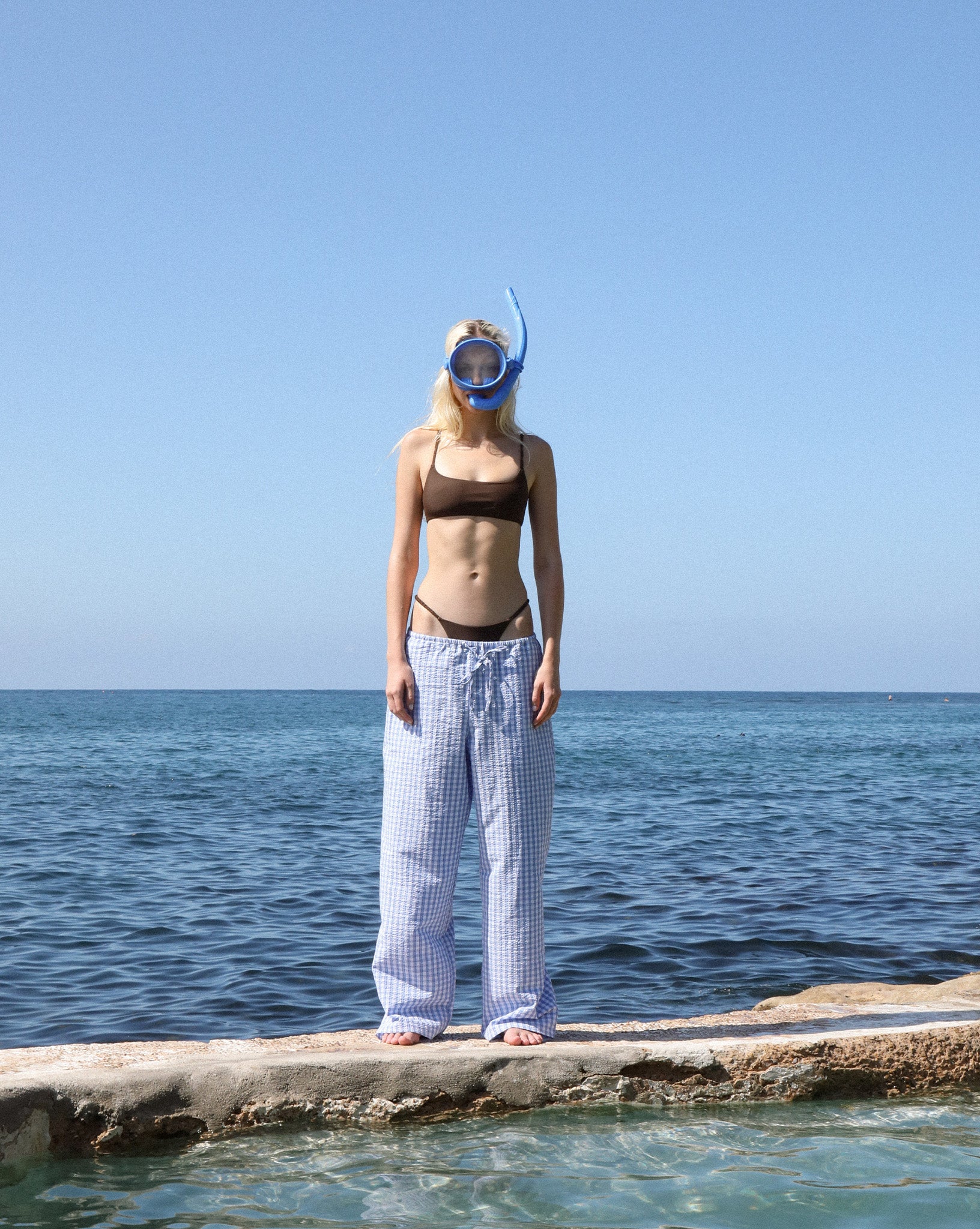 Lila Pants Blue Gingham Cropped