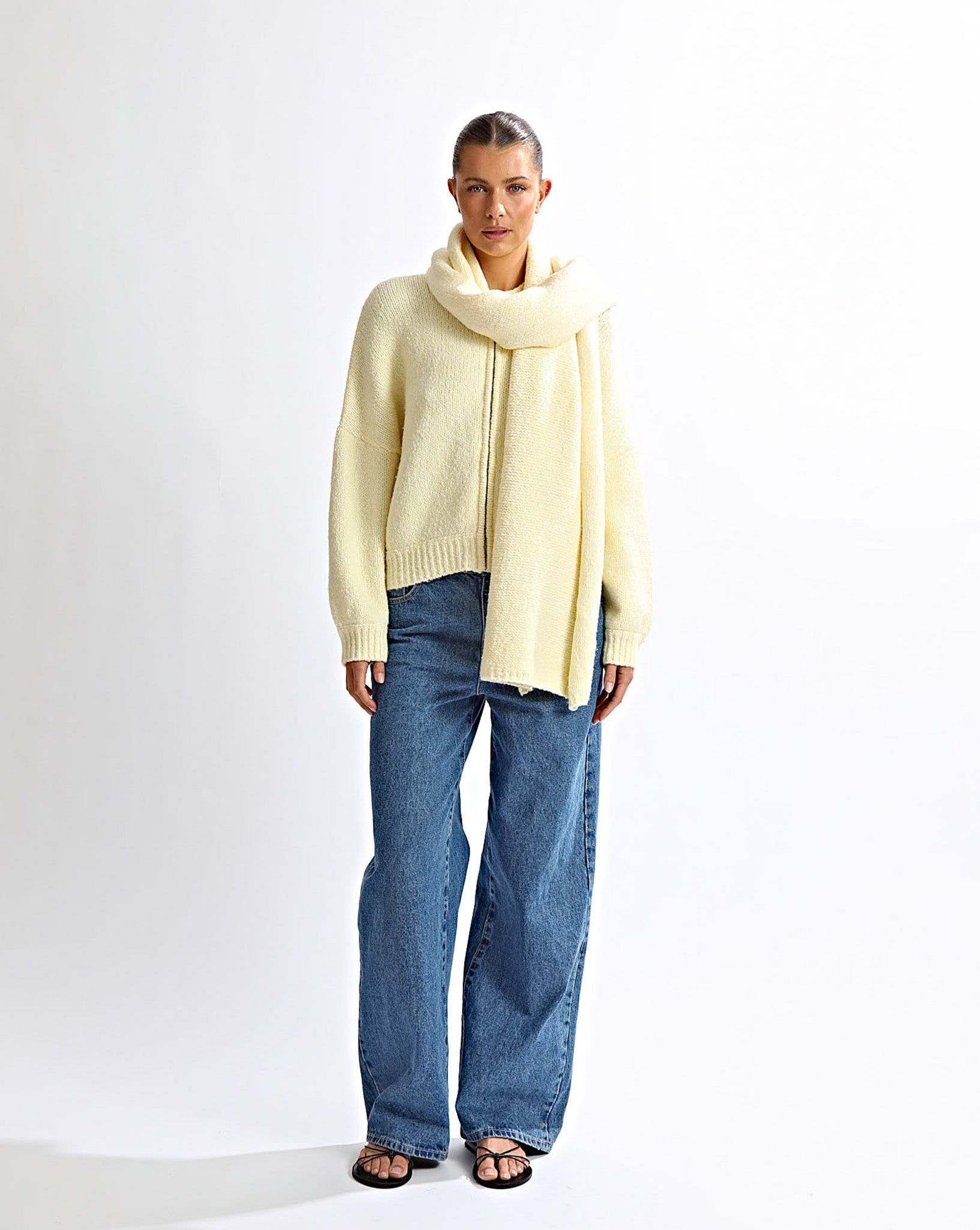 Elliot Knit Scarf Pale Yellow