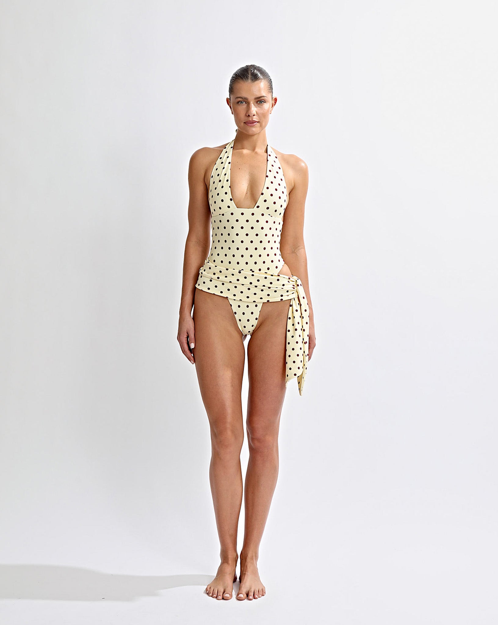 Cabo Scarf Yellow Polka