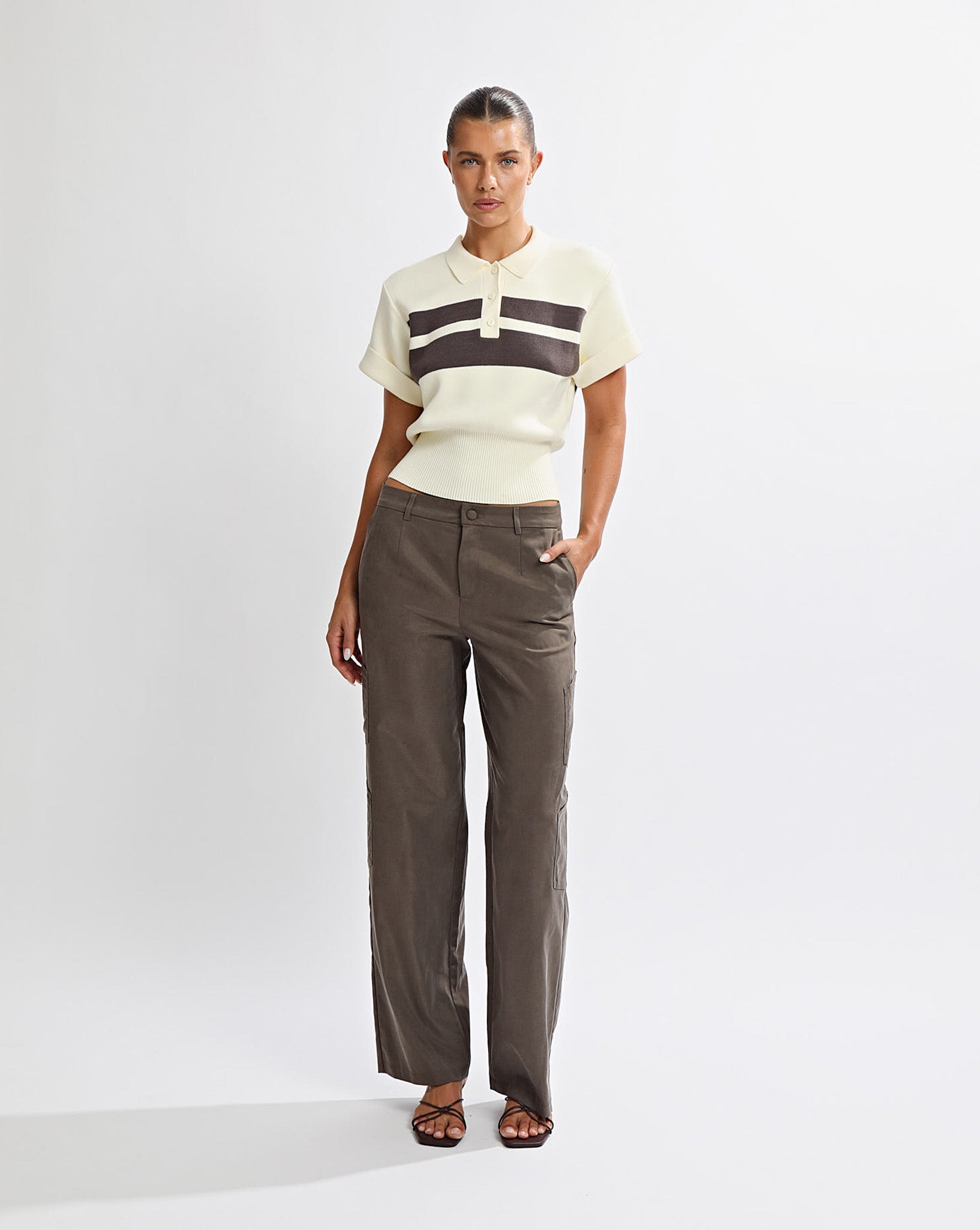 Brea Knit Top Yellow/Steel Stripe