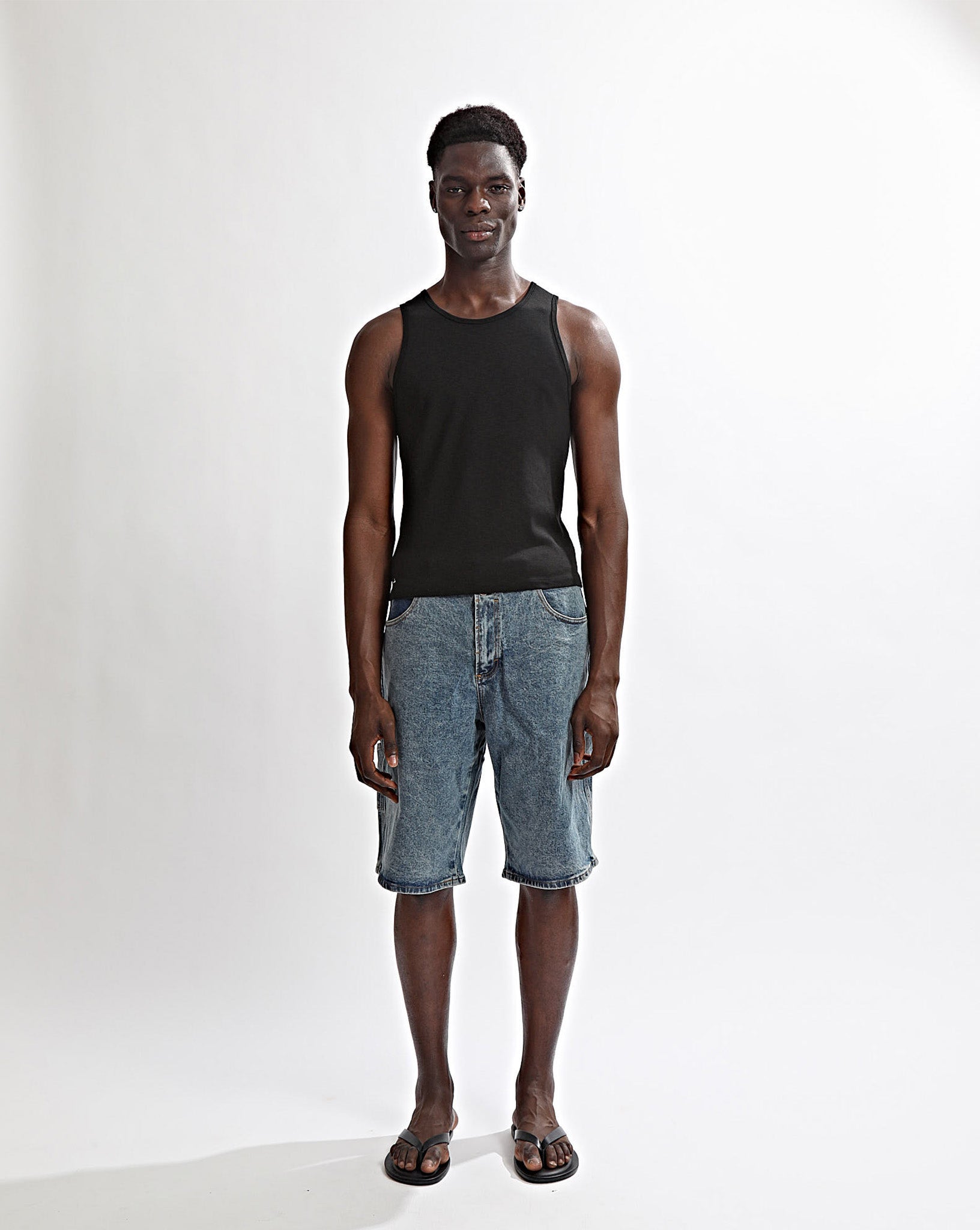 Elijah Rib Tank Black