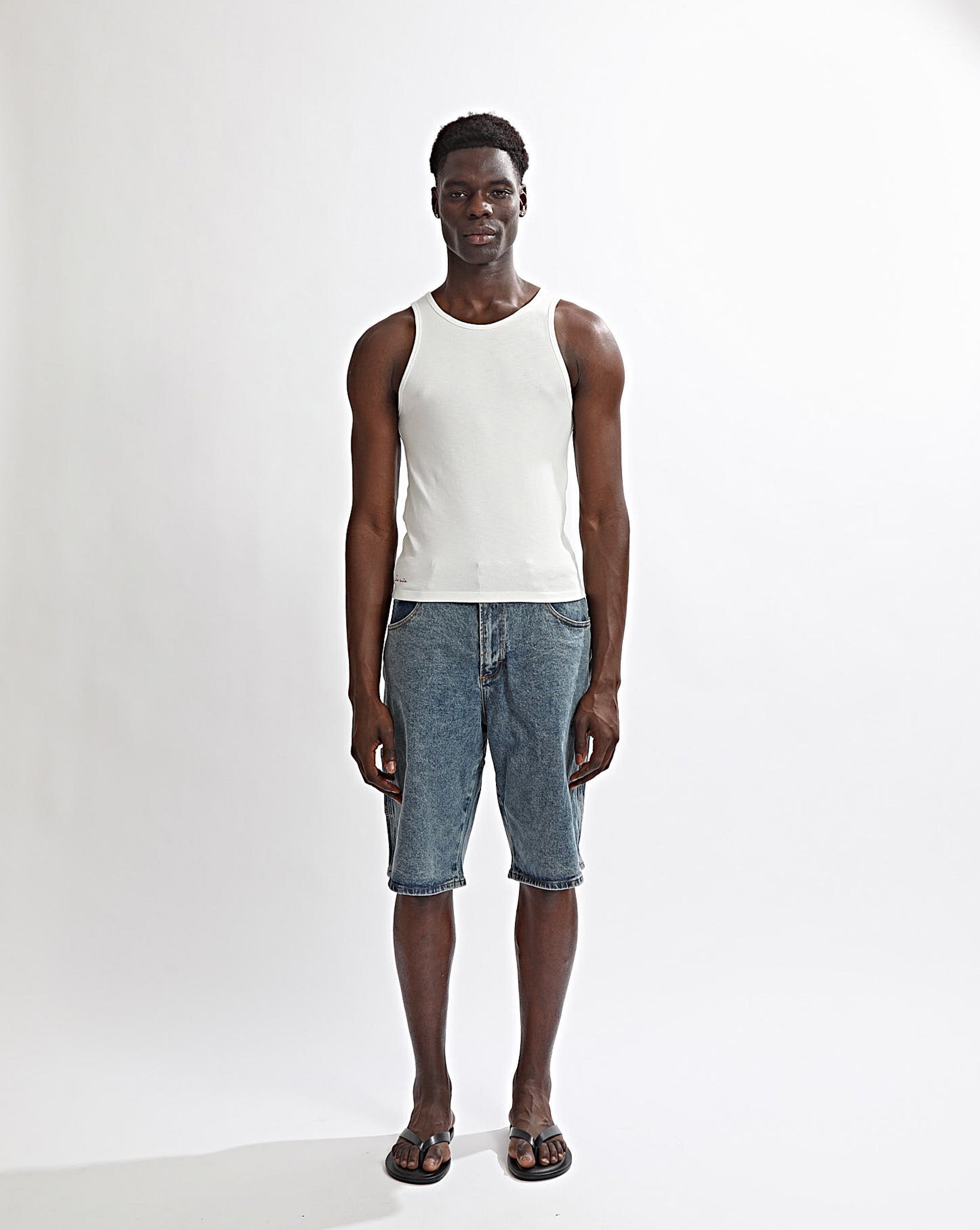 Elijah Rib Tank White