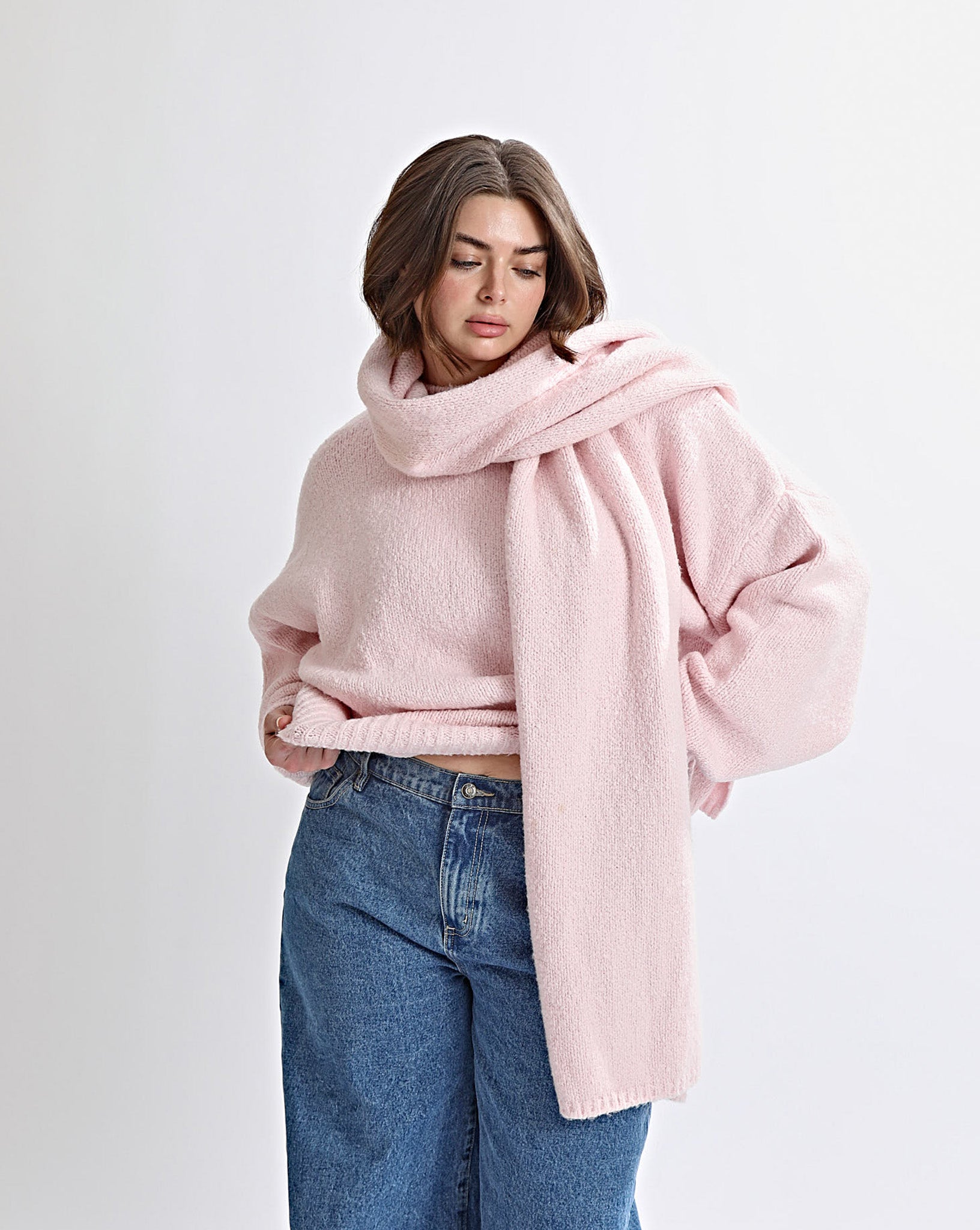 Elliot Knit Scarf Pink