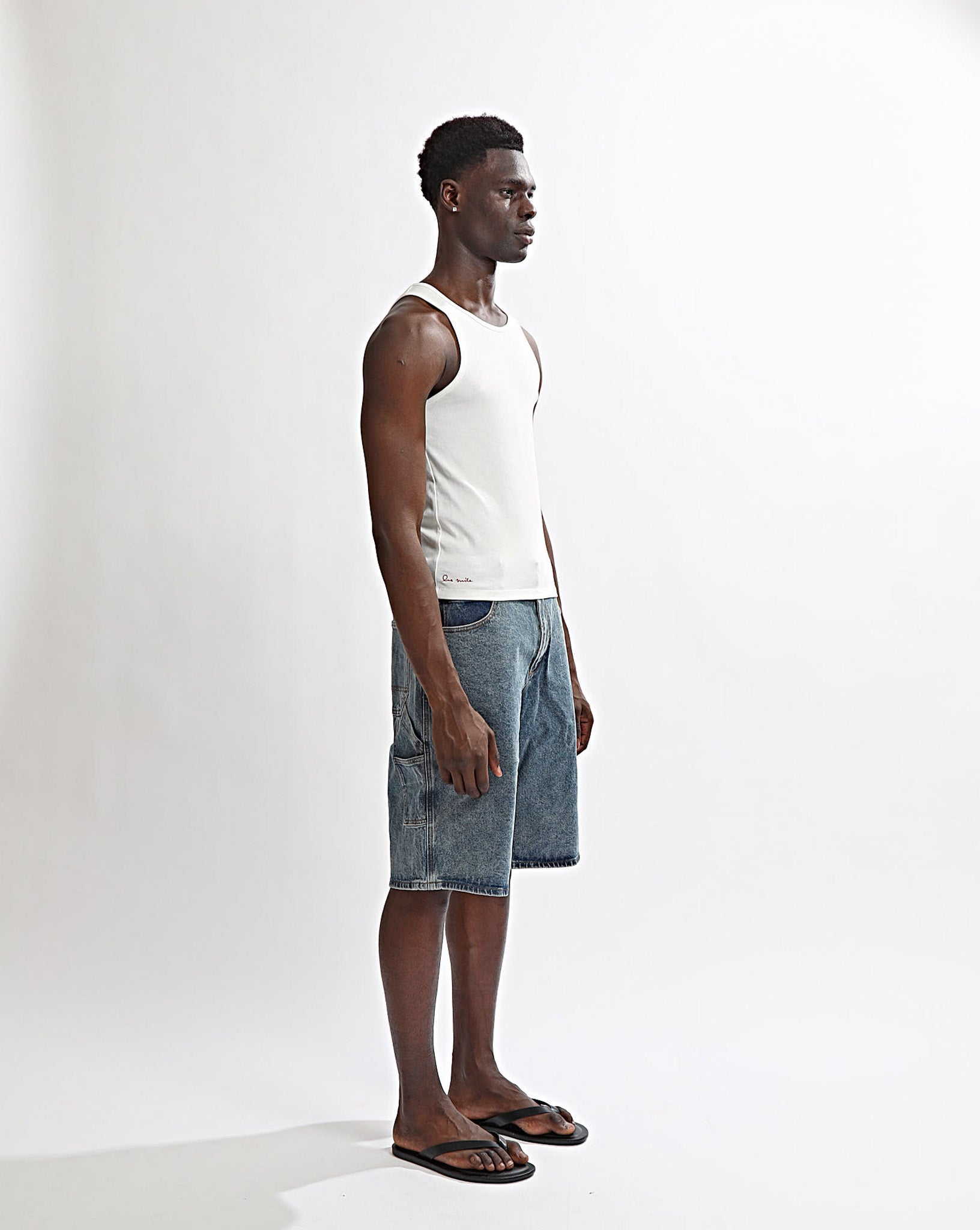 Elijah Rib Tank White