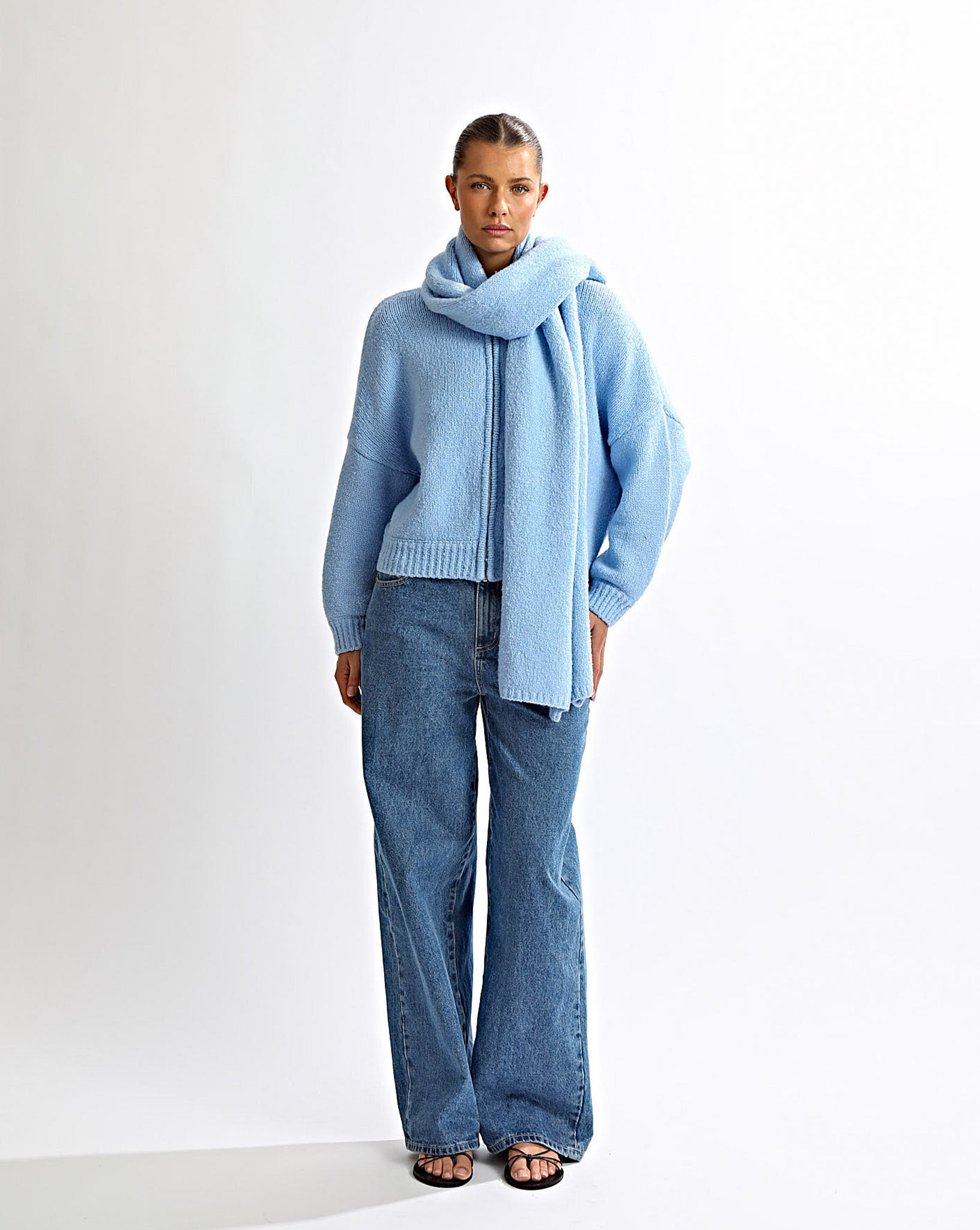 Elliot Knit Scarf Blue