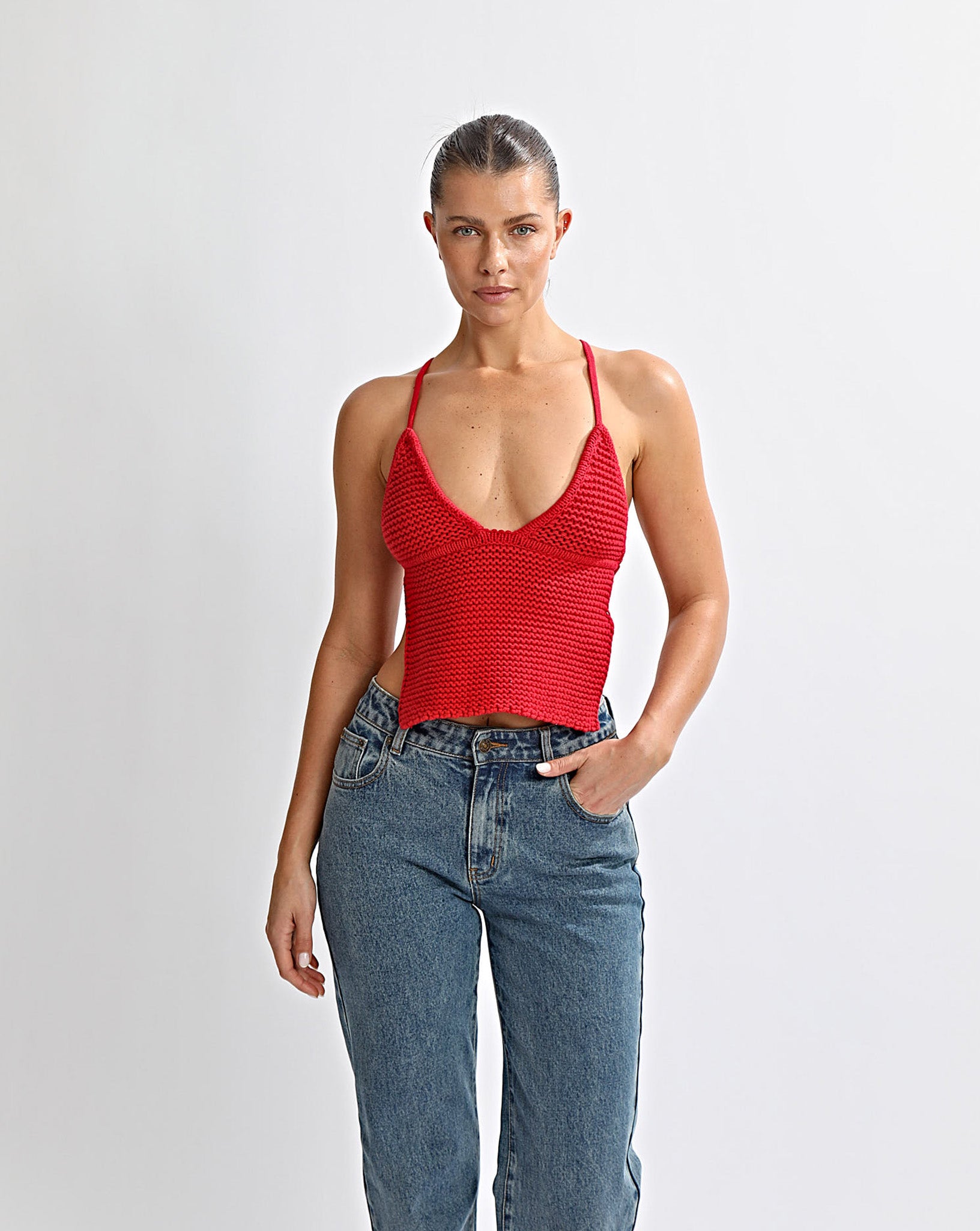 Uma Knit Top Red