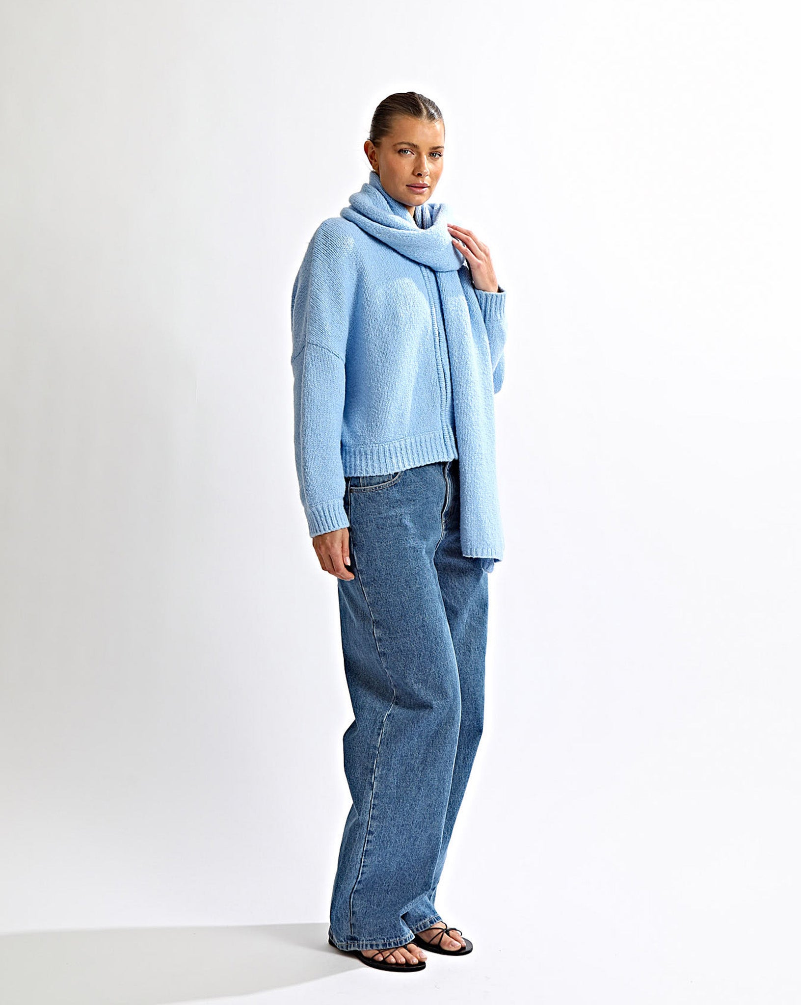Elliot Knit Scarf Blue