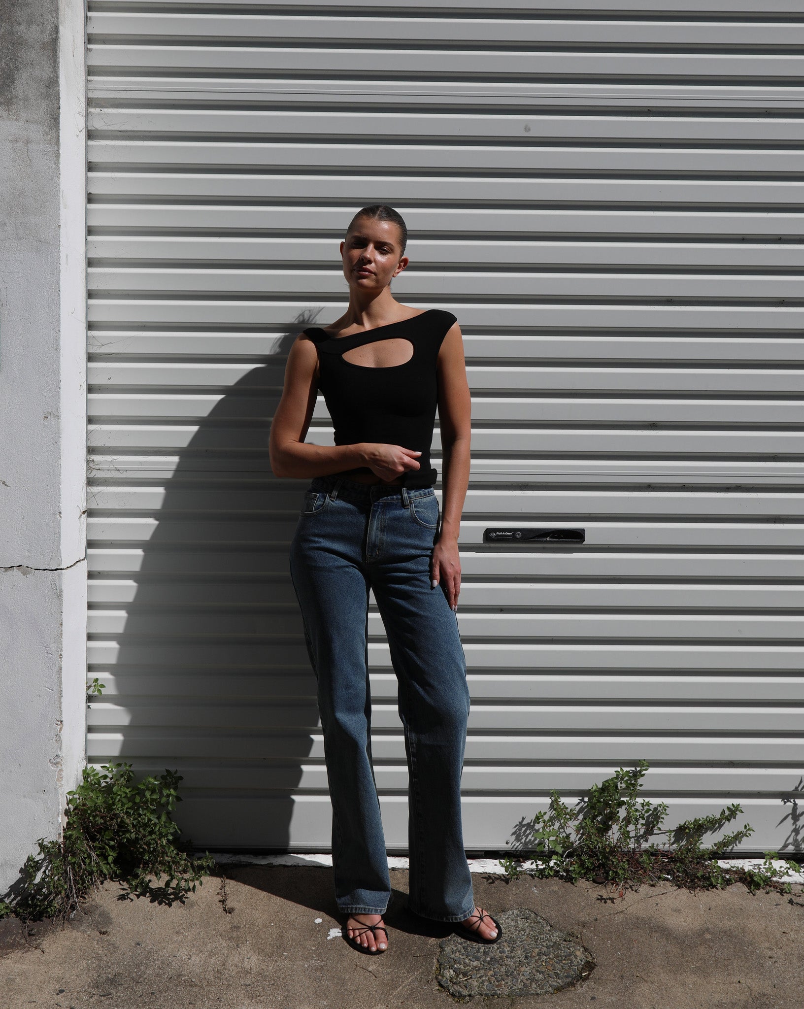 Amelia Asym Tank Black