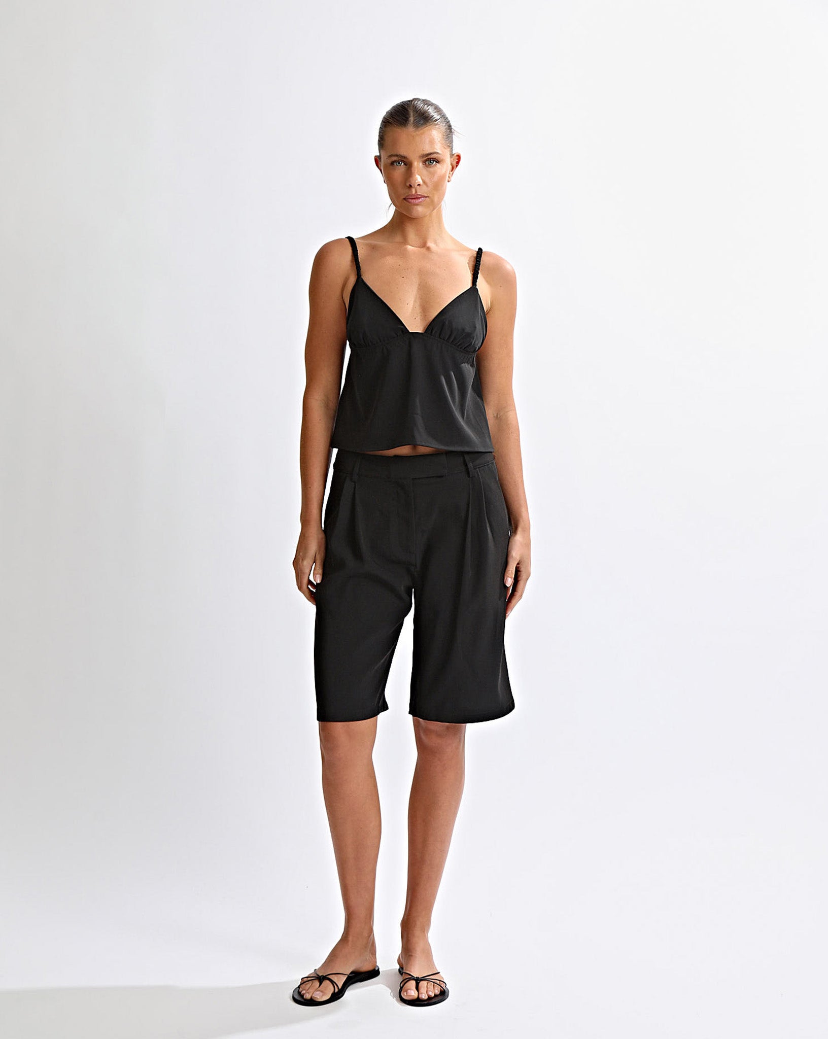 black dress shorts Buy EDIT Baggy Fit Formal from Next USA Directional and fun Chic Black Shorts and Vest