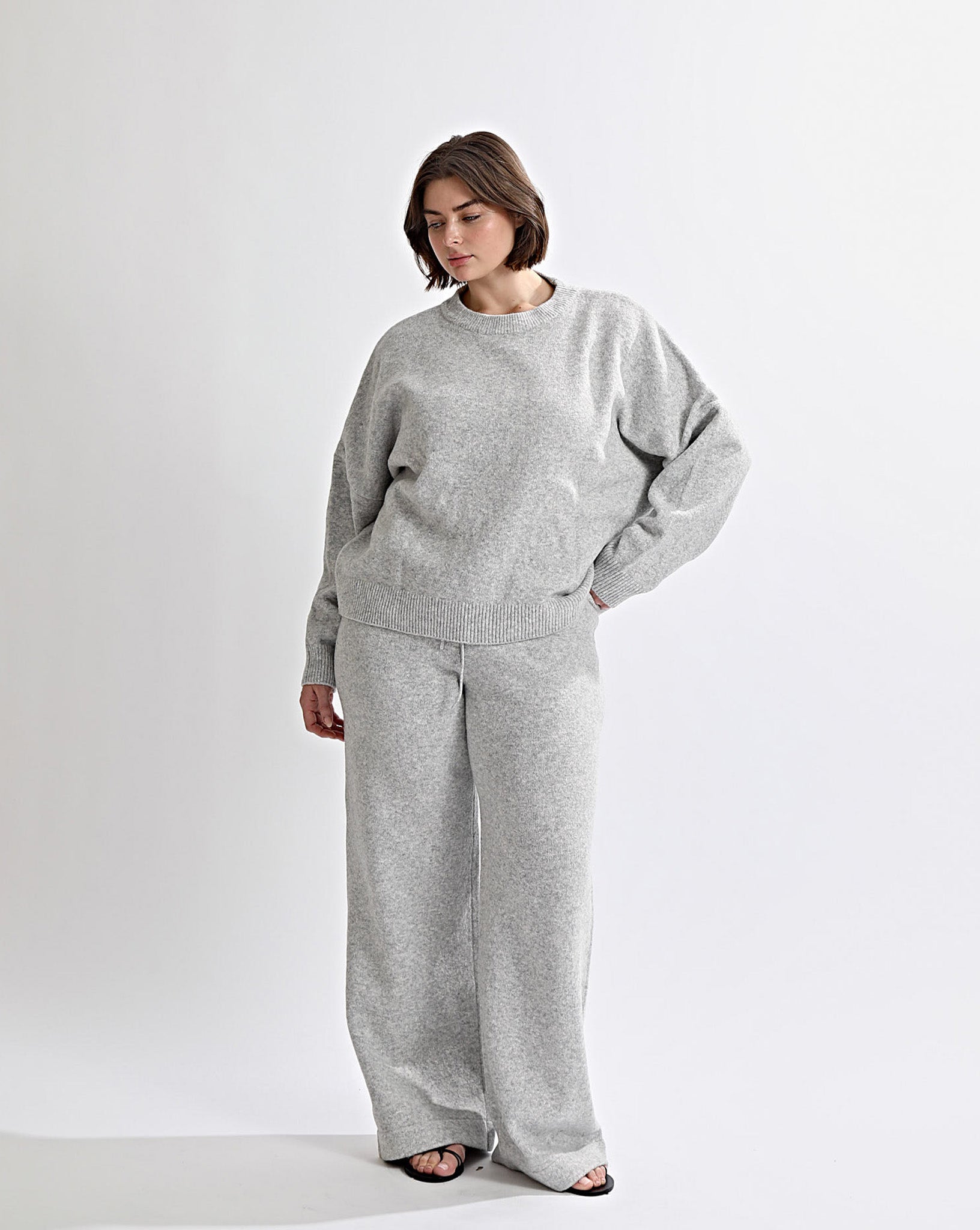 Leo Knit Backless Jumper Grey Marl