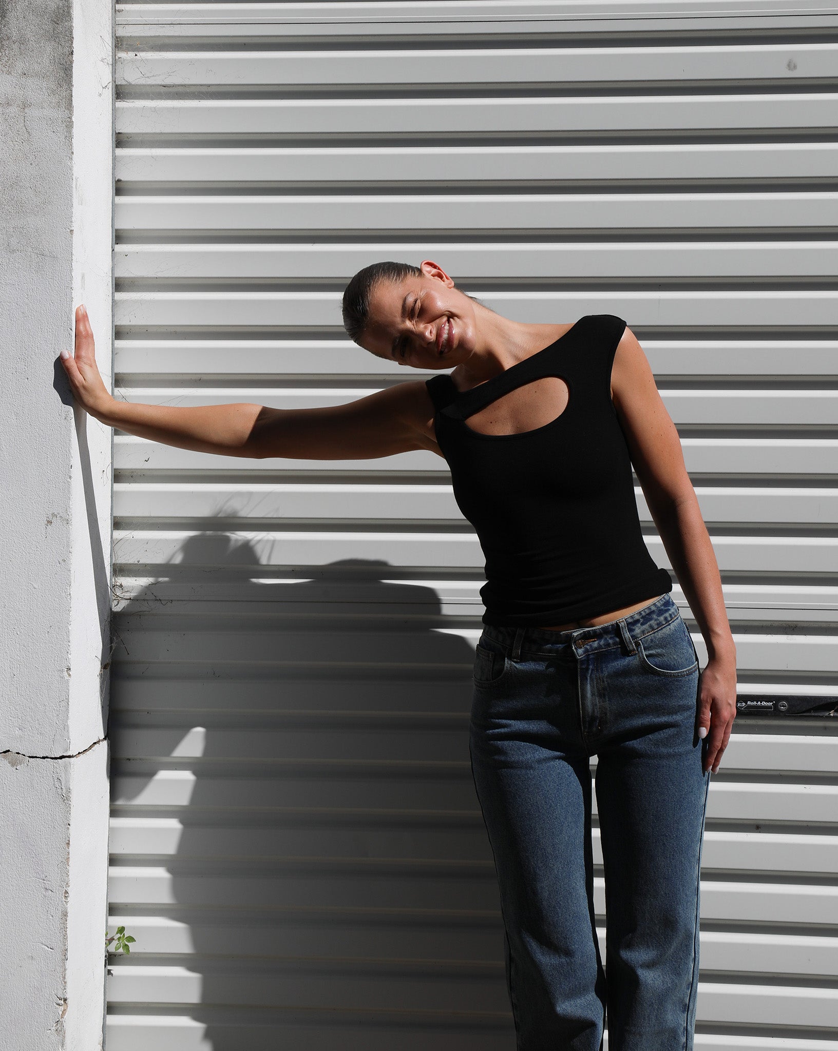 Amelia Asym Tank Black