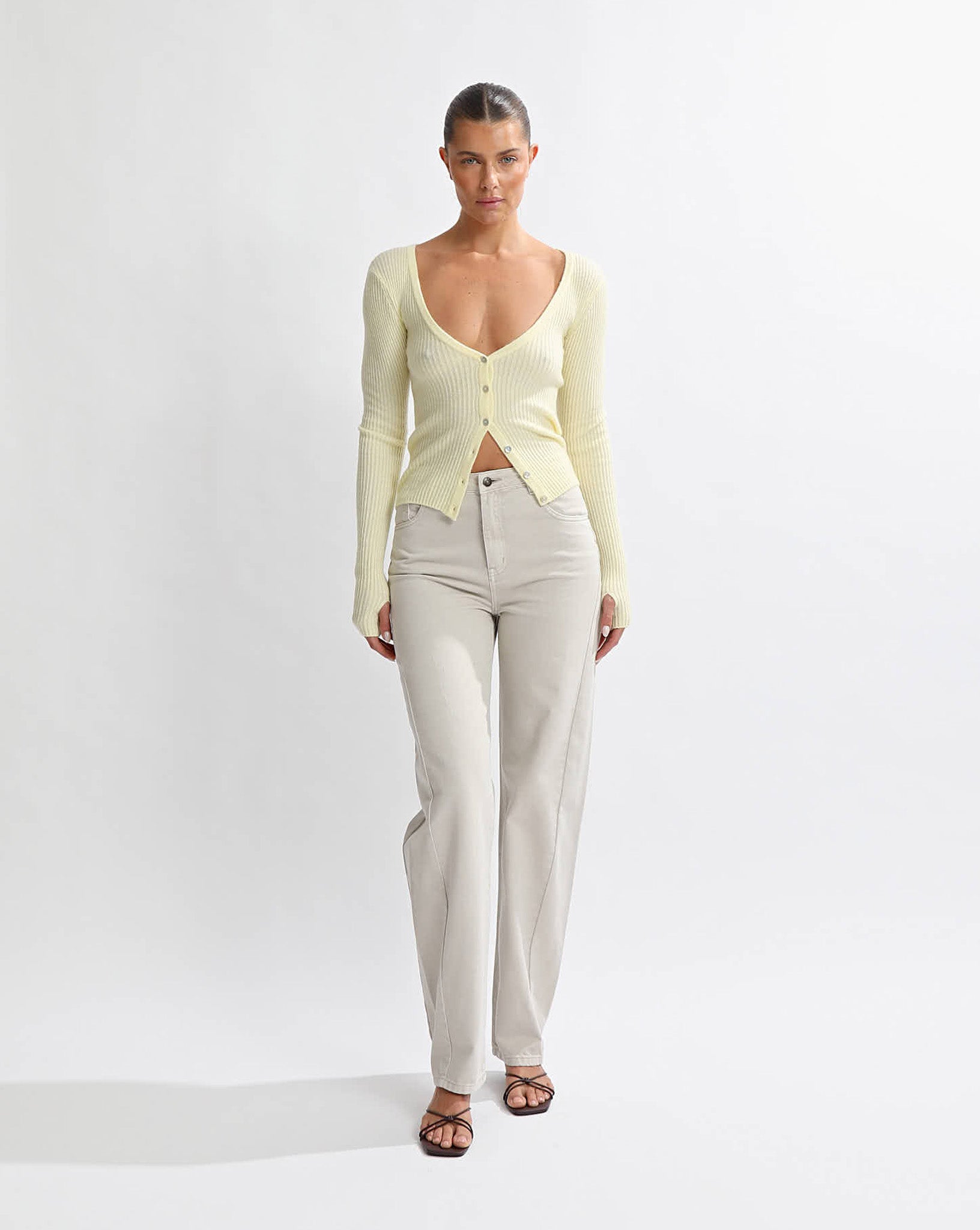 Esme Knit Long Sleeve Pale Yellow