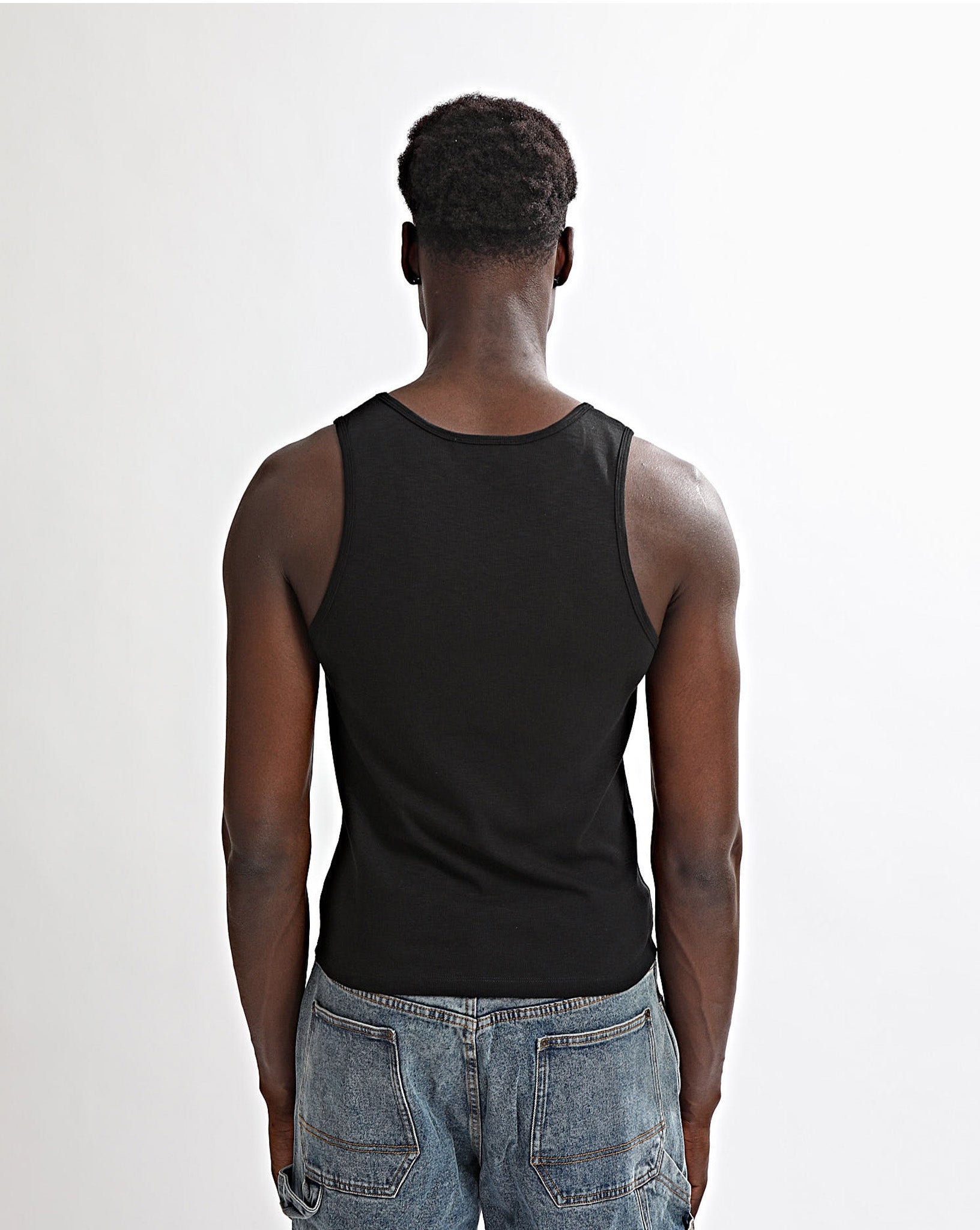 Elijah Rib Tank Black
