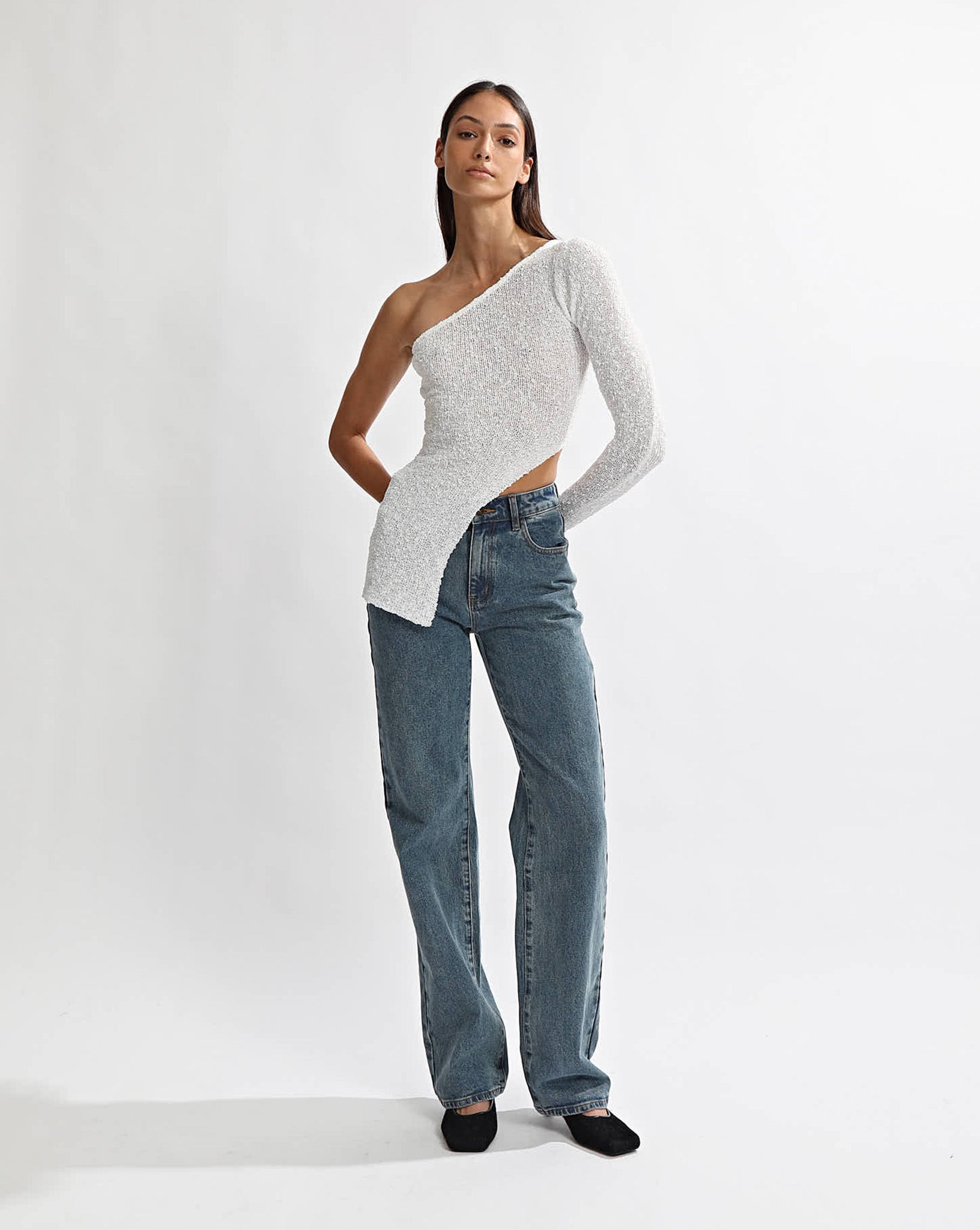 Sloane Knit Top White