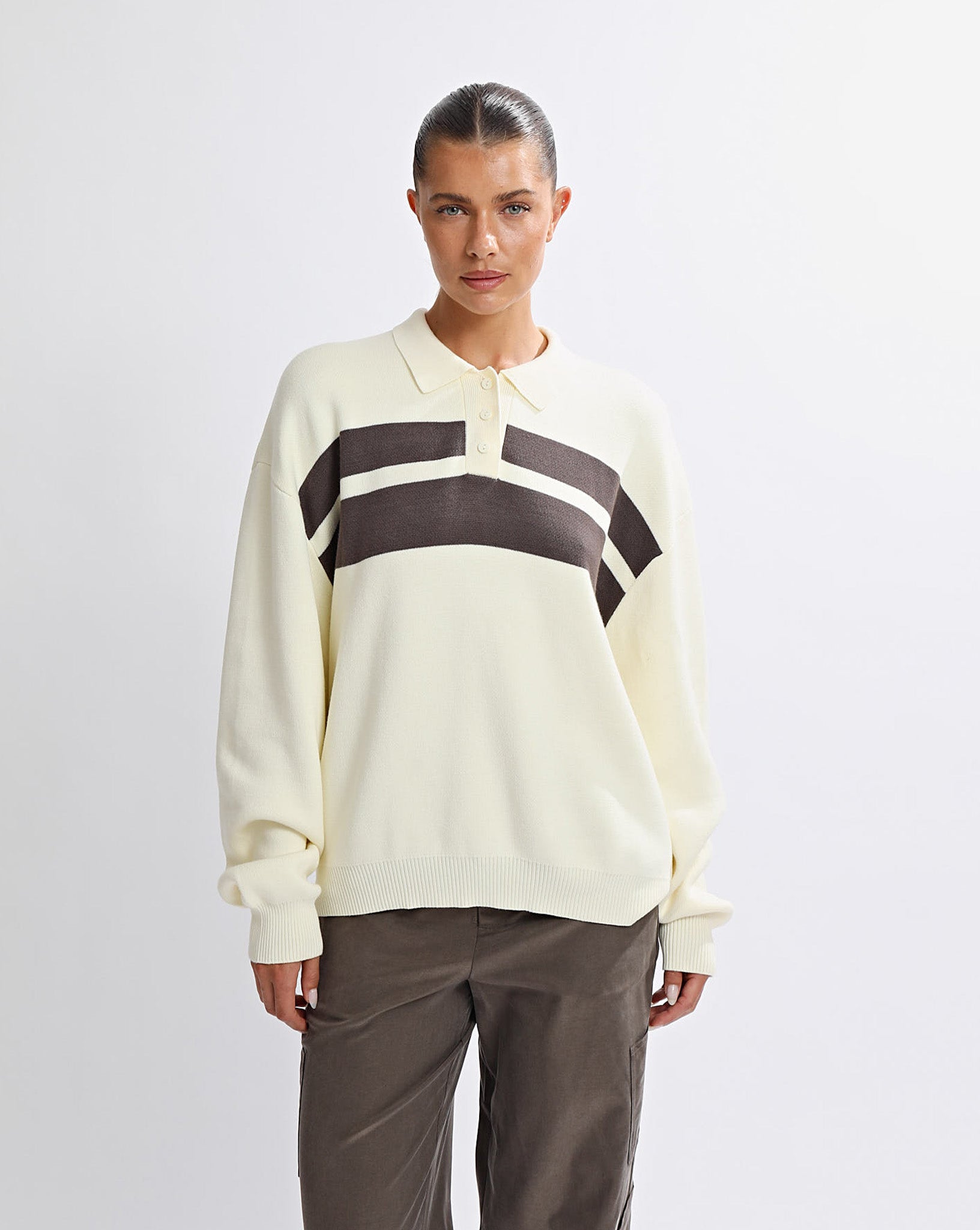 Brea Knit Jumper Yellow/Steel Stripe