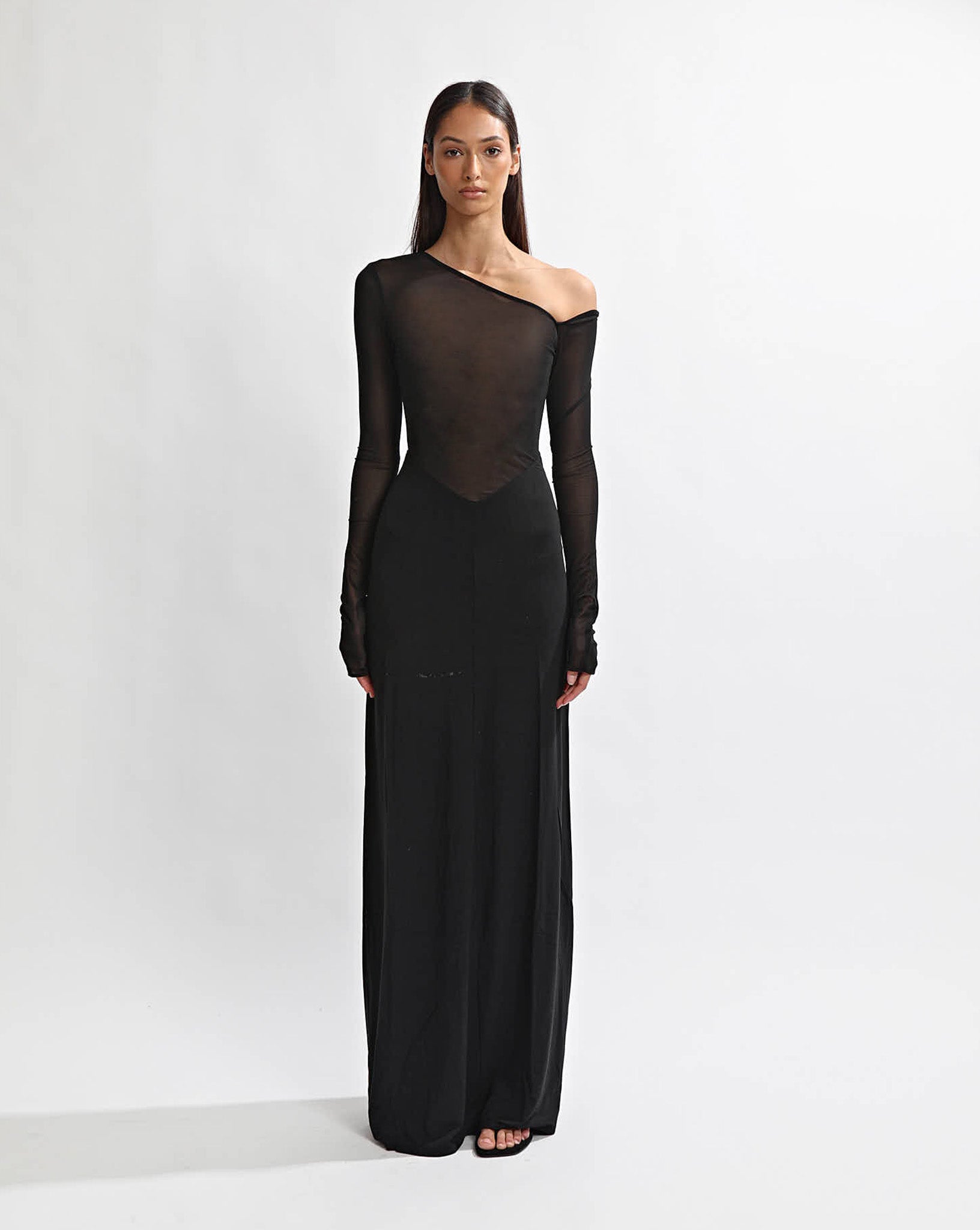 Blane Mesh Maxi Dress Black