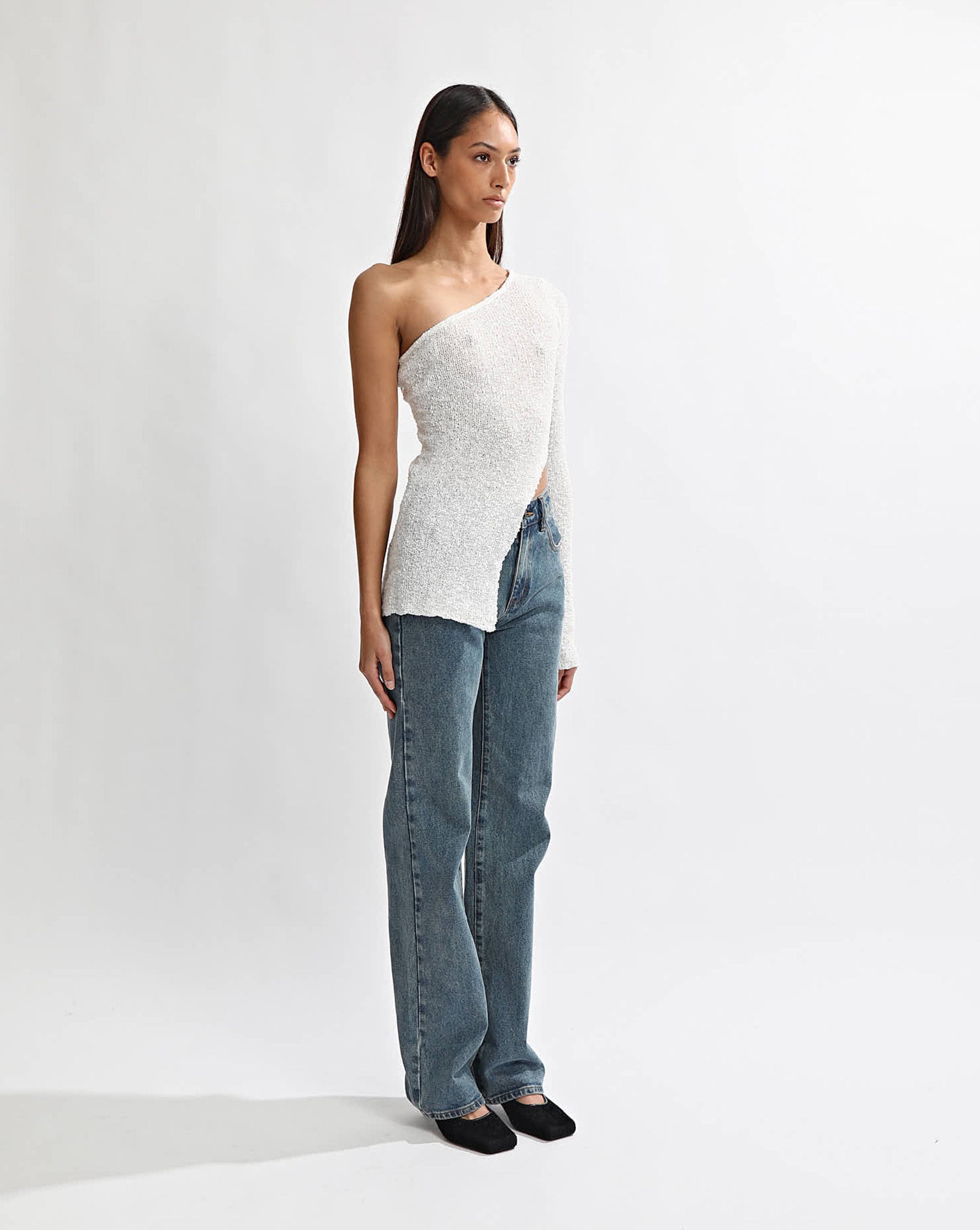 Sloane Knit Top White