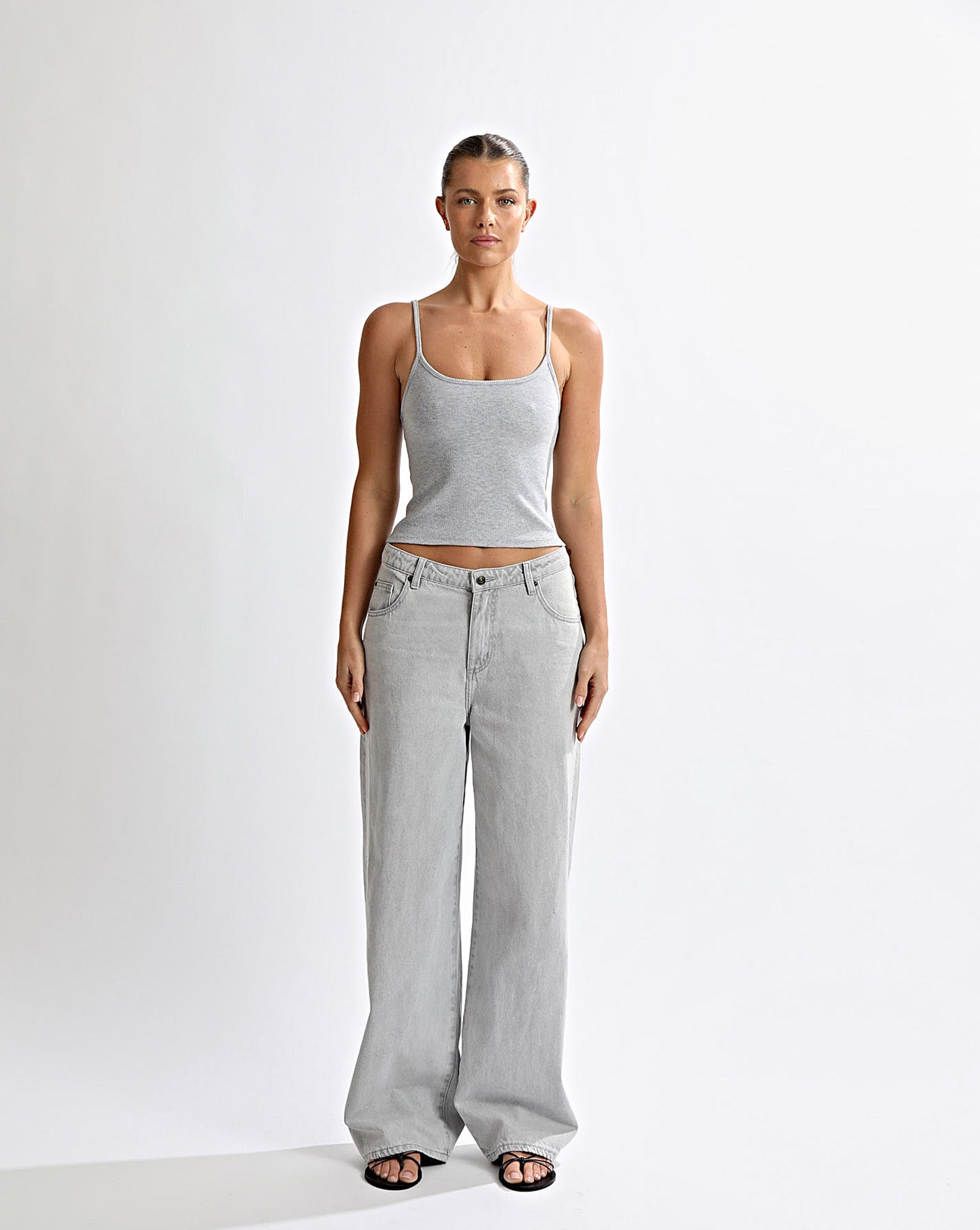 Noah Jeans Grey Cropped