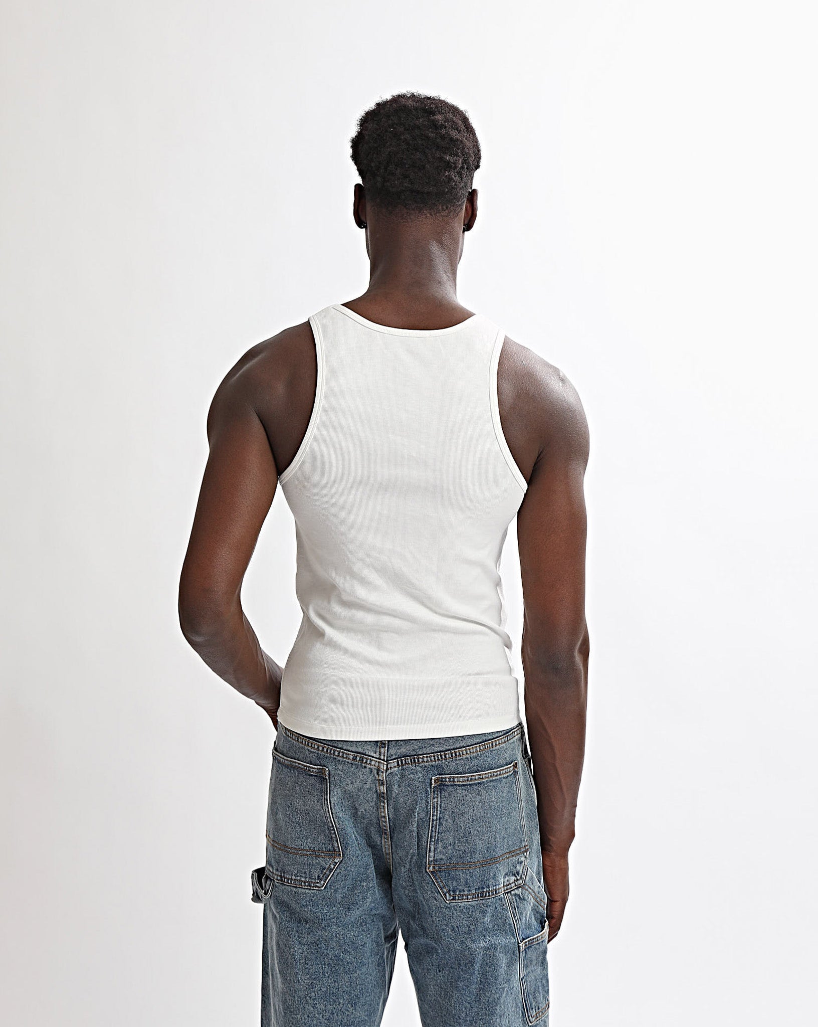 Elijah Rib Tank White
