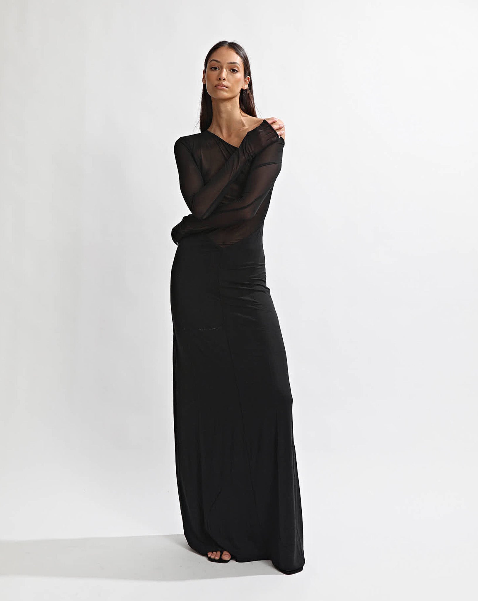 Blane Mesh Maxi Dress Black