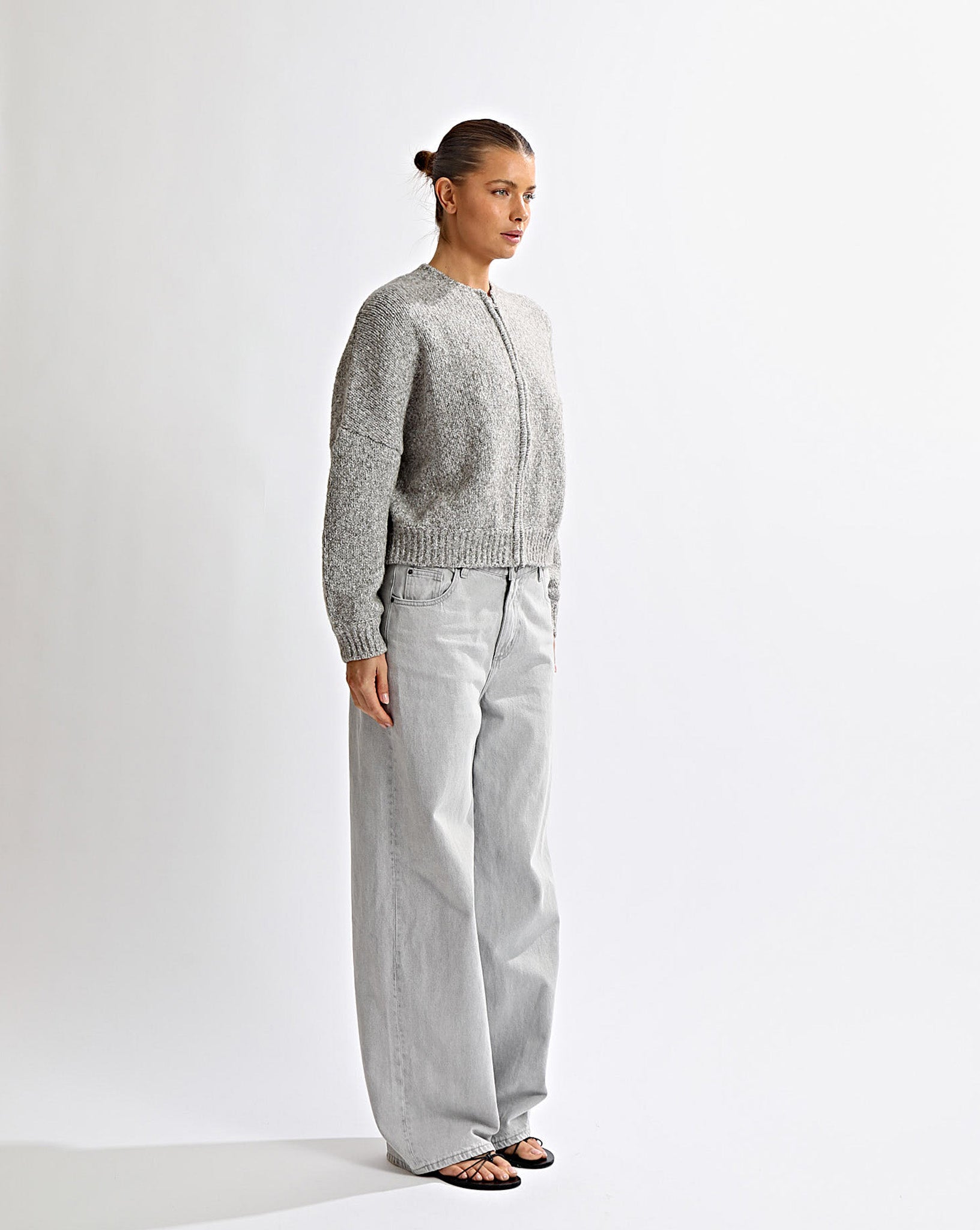 Elliot Knit Zip Jumper Grey Marl