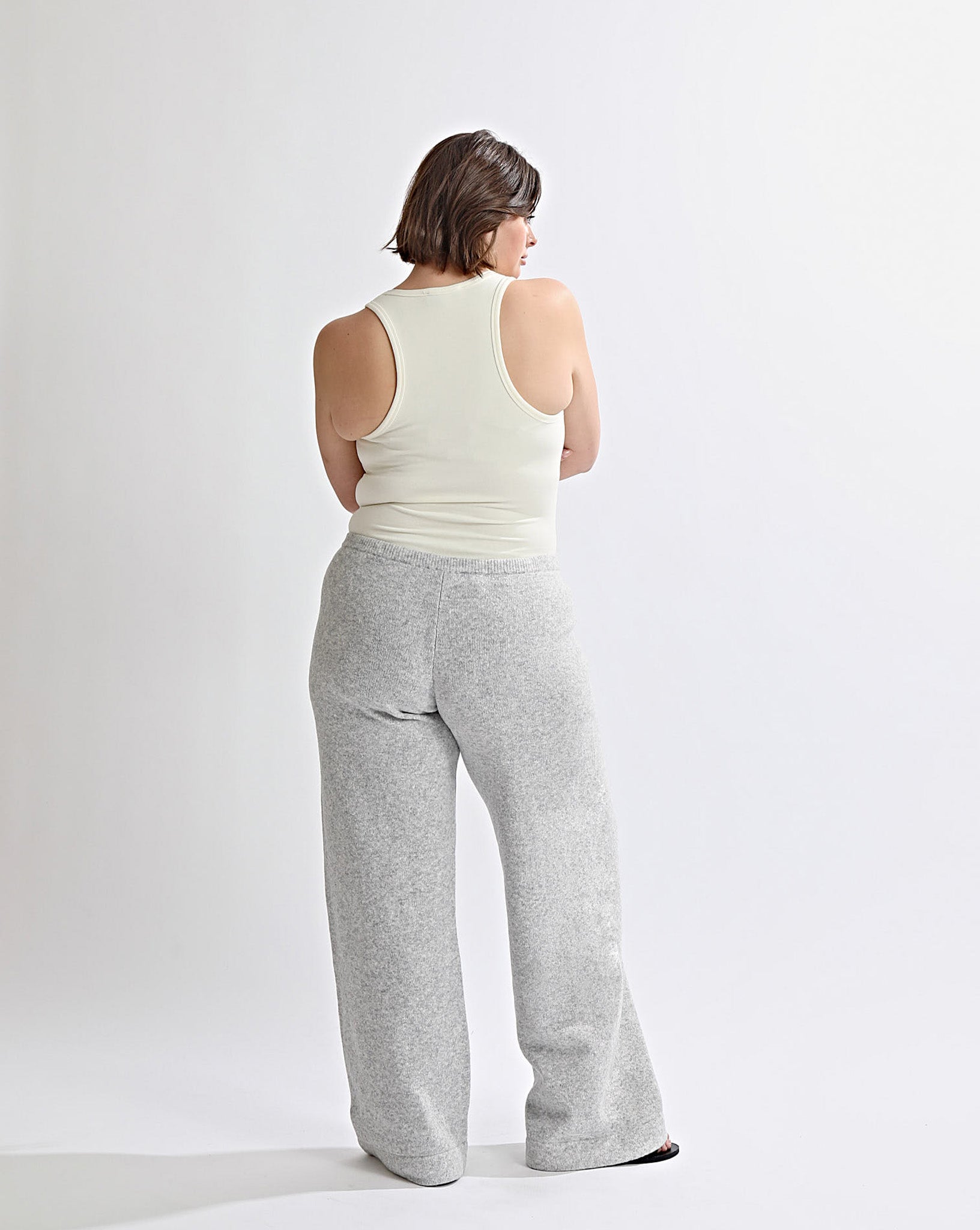 Leo Knit Pants Grey Marl Cropped