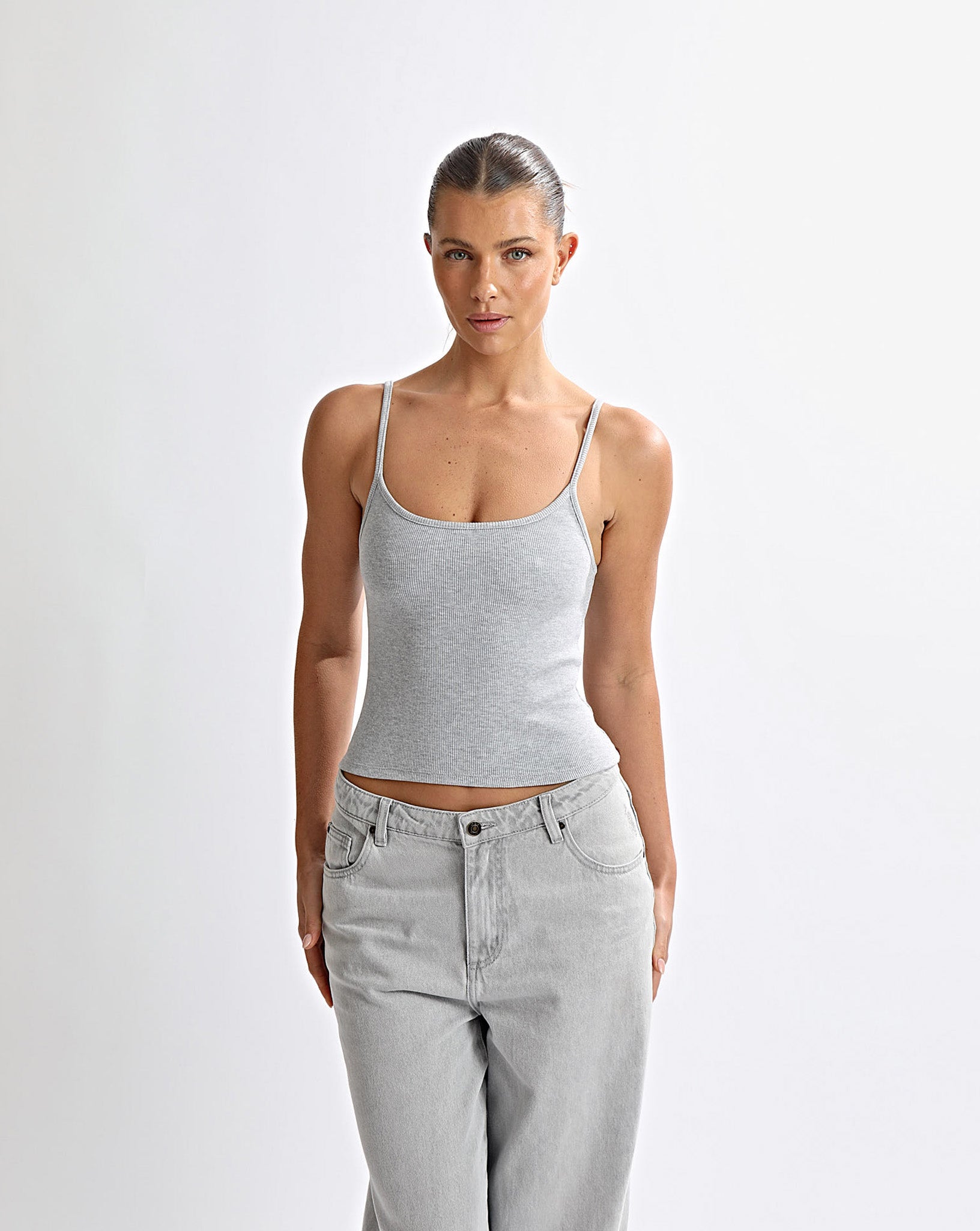 Noah Jeans Grey Cropped