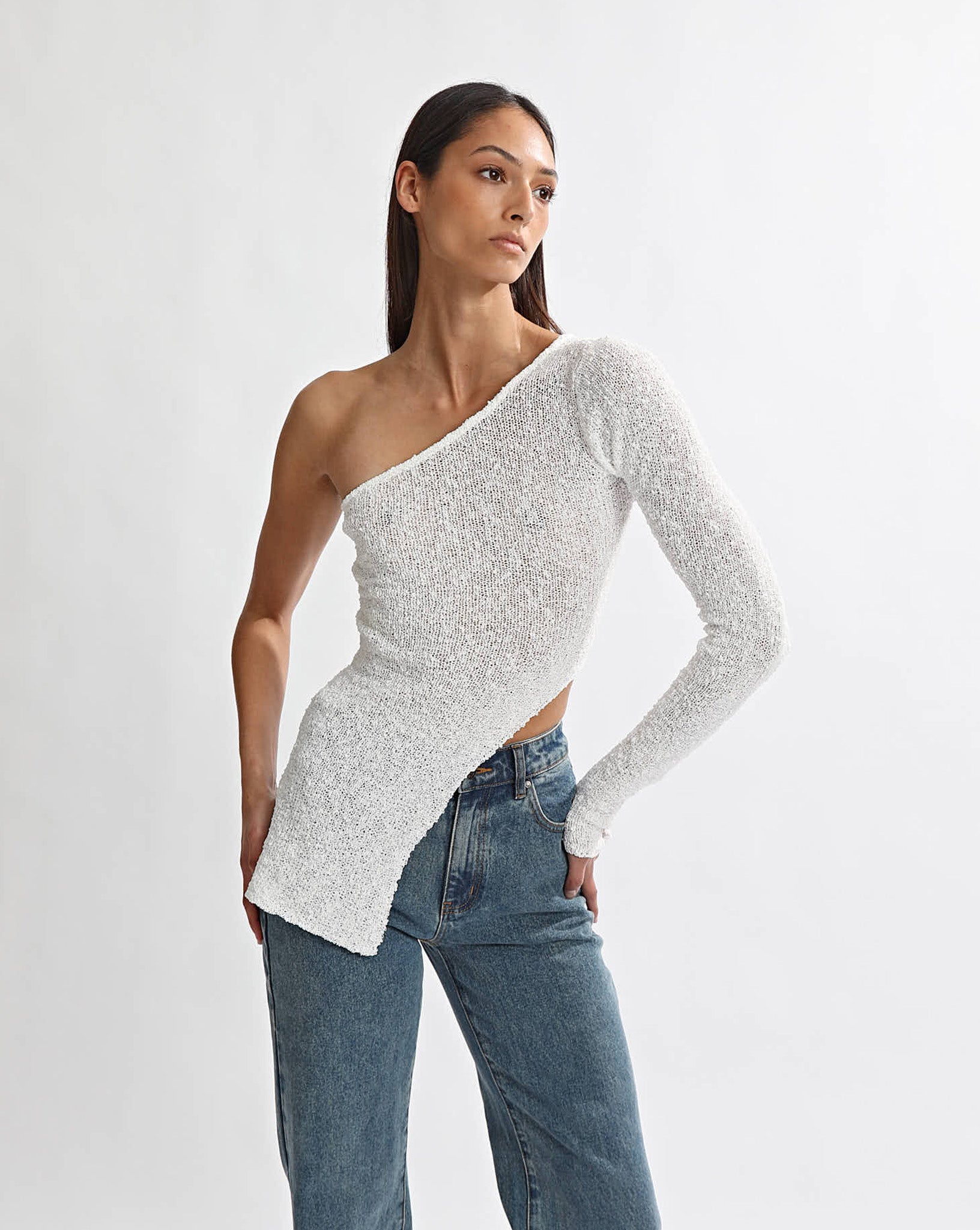 Sloane Knit Top White