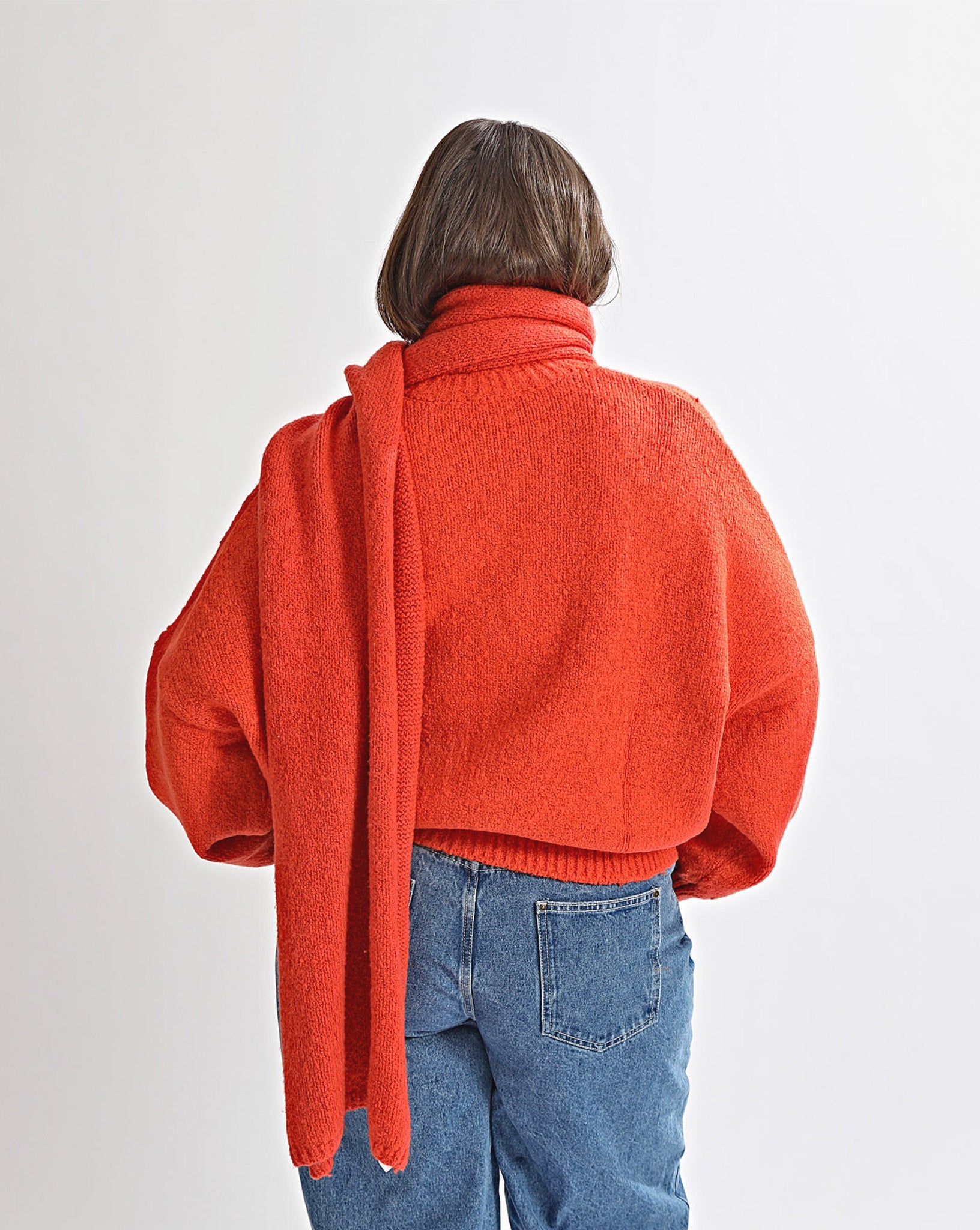 Elliot Knit Scarf Red Marl