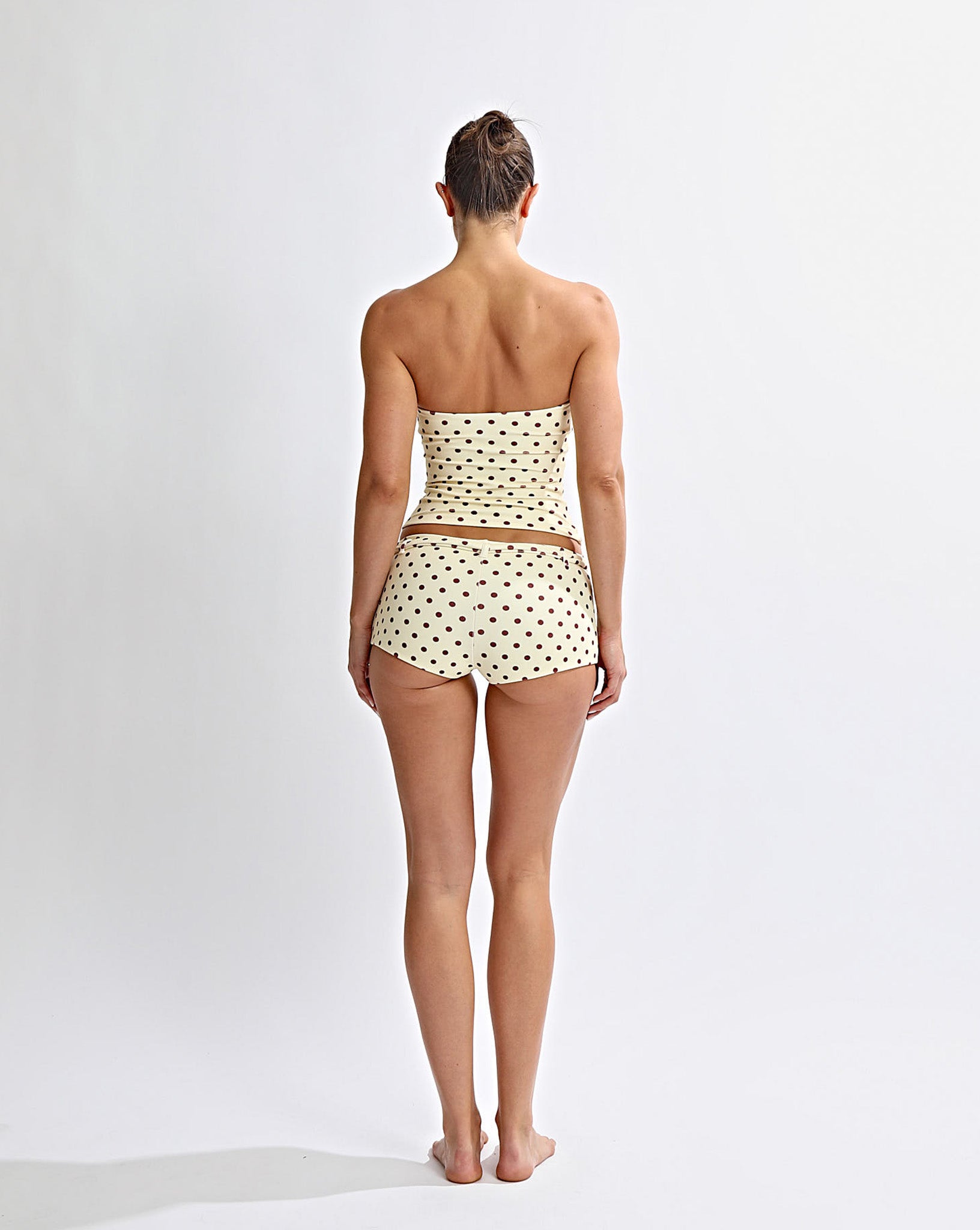 Nali Strapless Top Yellow Polka