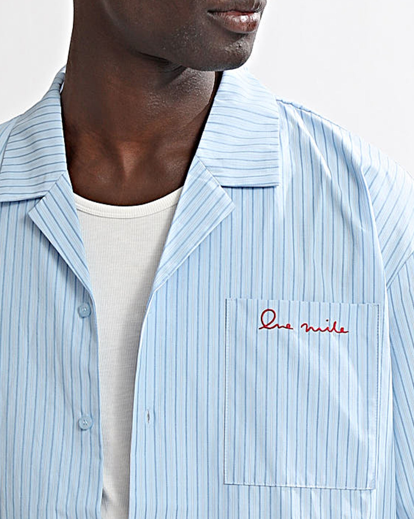 Theo Short Sleeve Shirt Blue Stripe