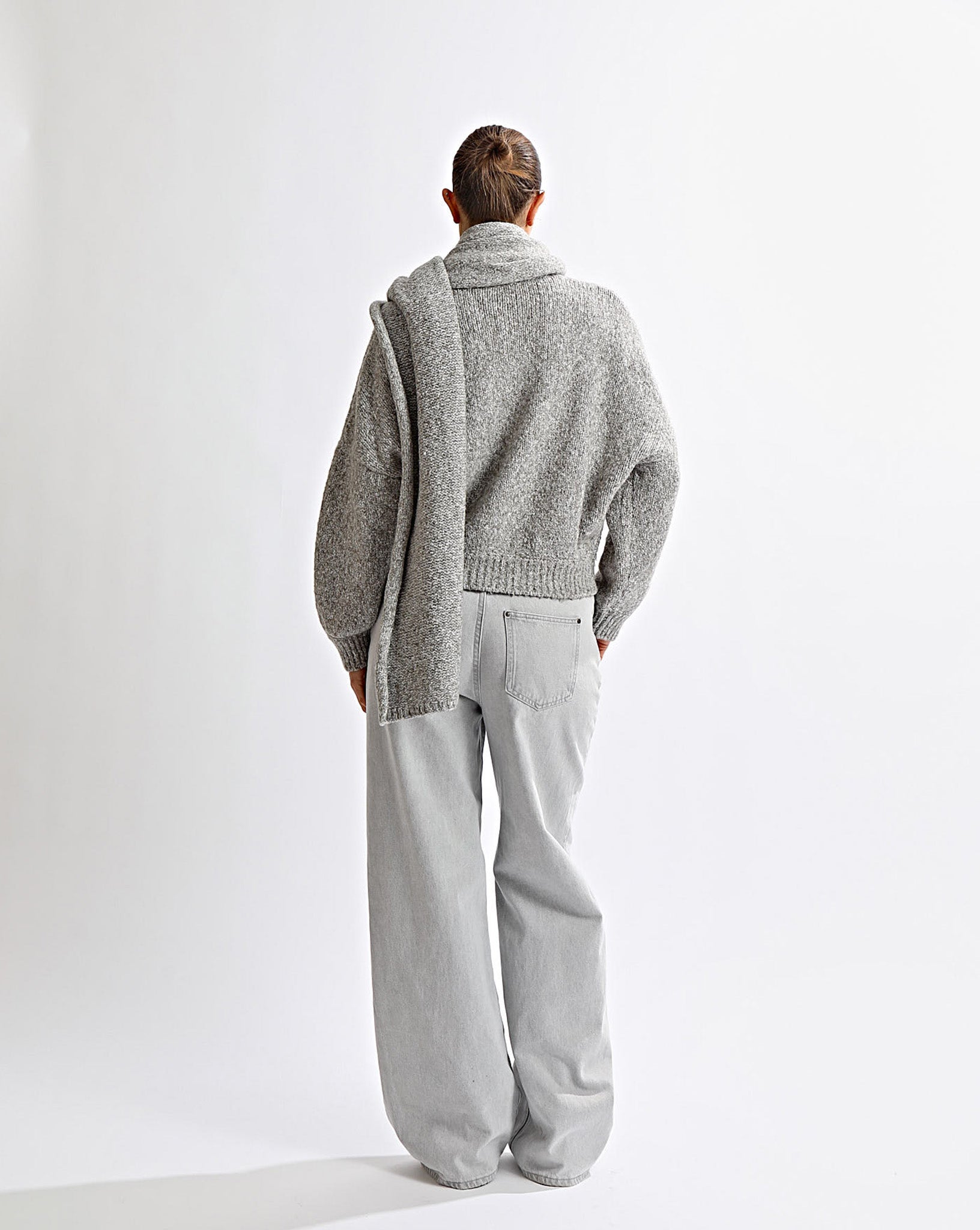 Elliot Knit Scarf Grey Marl