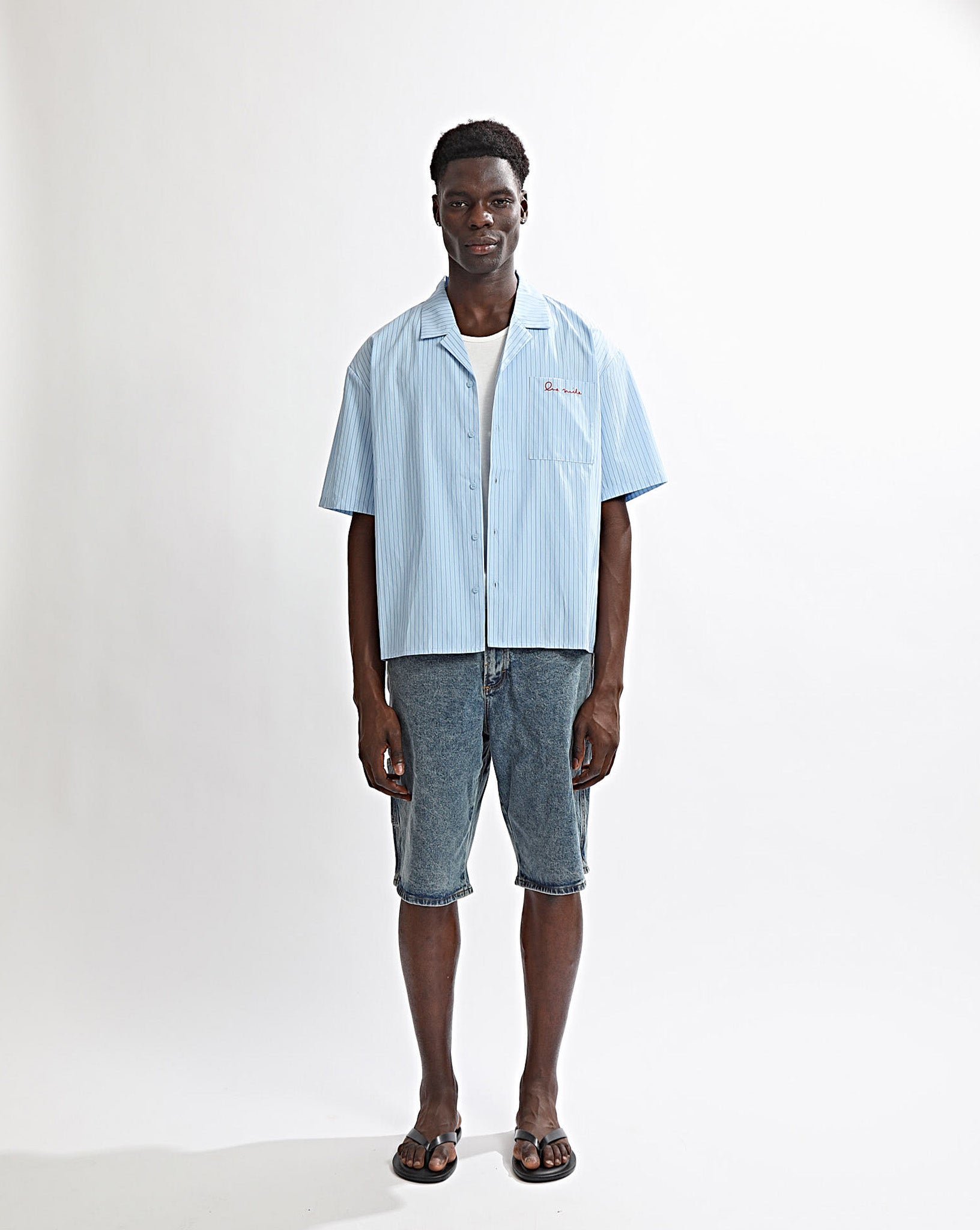 Theo Short Sleeve Shirt Blue Stripe