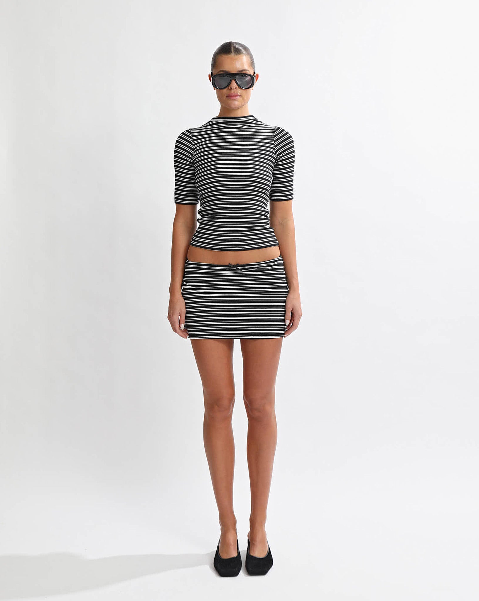 Carolyn Top Black/White Stripe